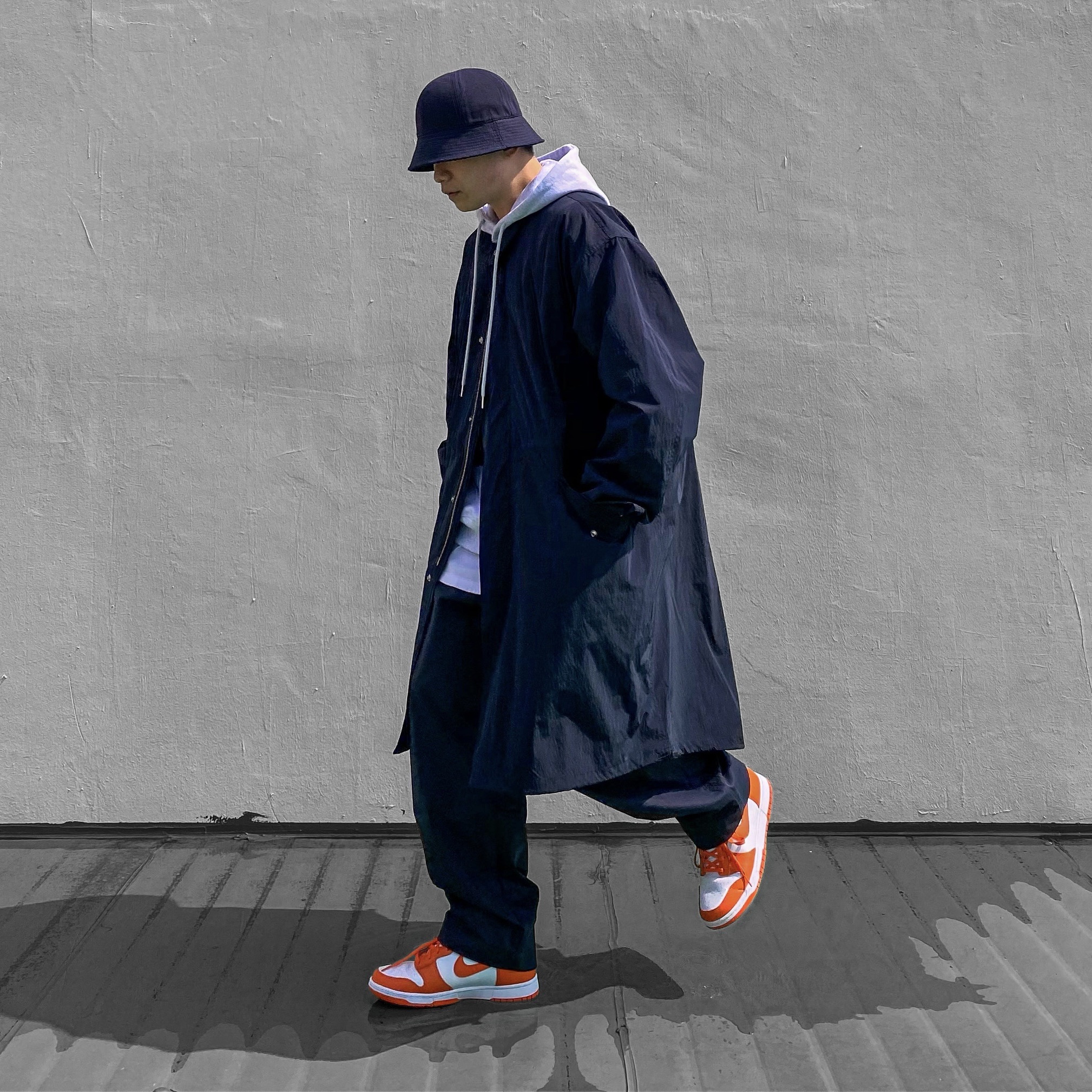Nike Dunk High Retro Orange Blaze 착용 스타일 - 1