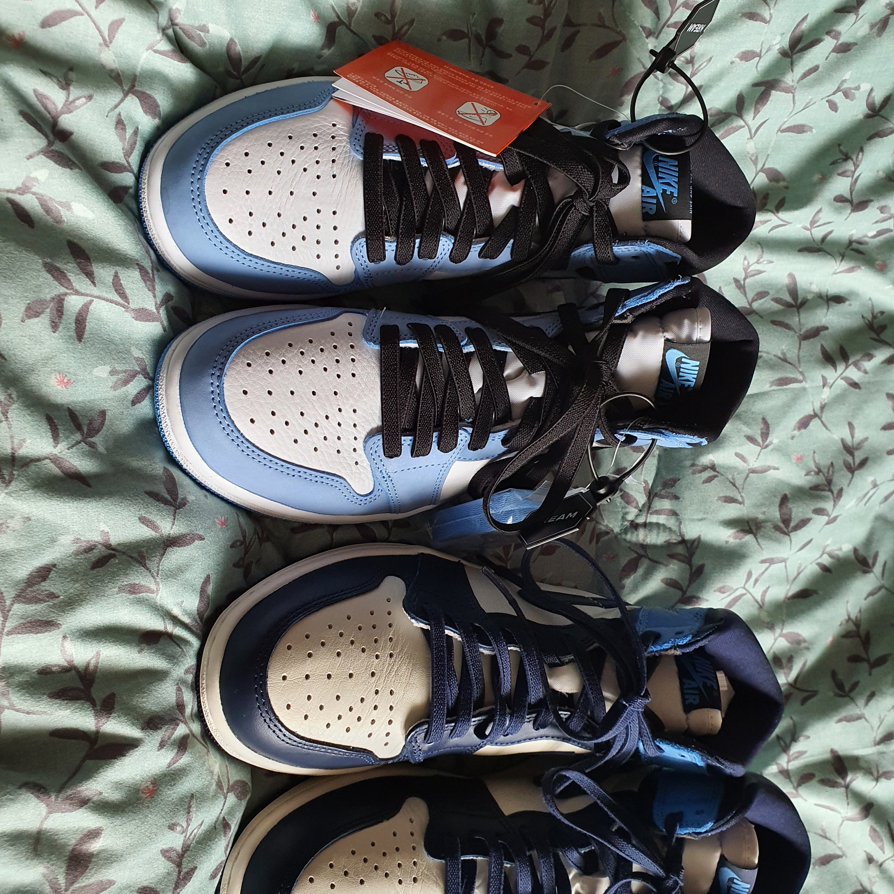 Jordan 1 Retro High OG University Blue, Jordan 1 Retro High Obsidian UNC 착용 스타일 - 3