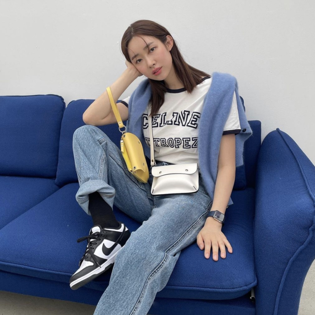 (W) Nike Dunk Low Black, Nike Dunk Low Retro Black 착용 스타일 - 4