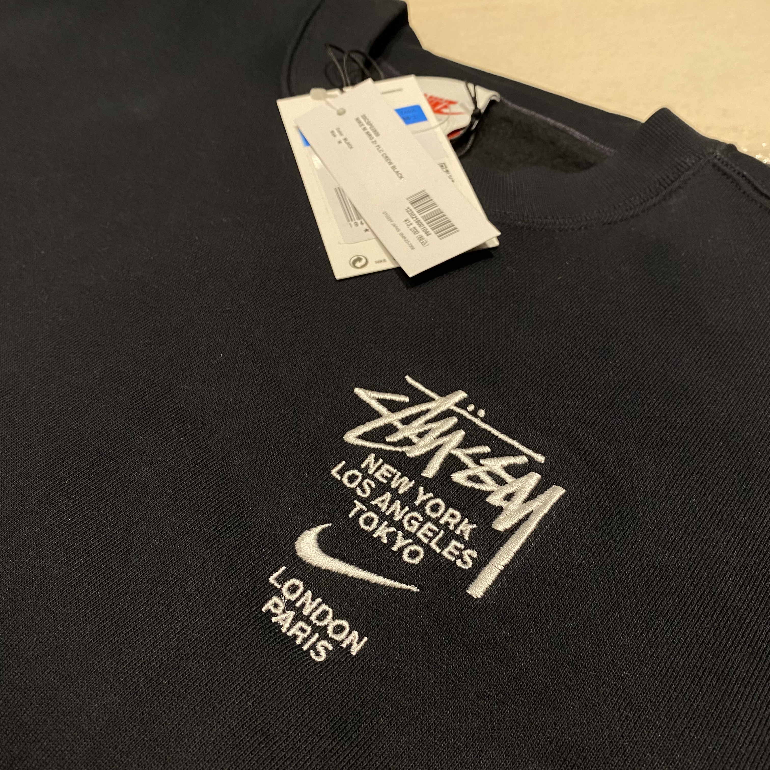 Nike x Stussy NRG ZR Fleece Crewneck Black - US/EU 착용 스타일