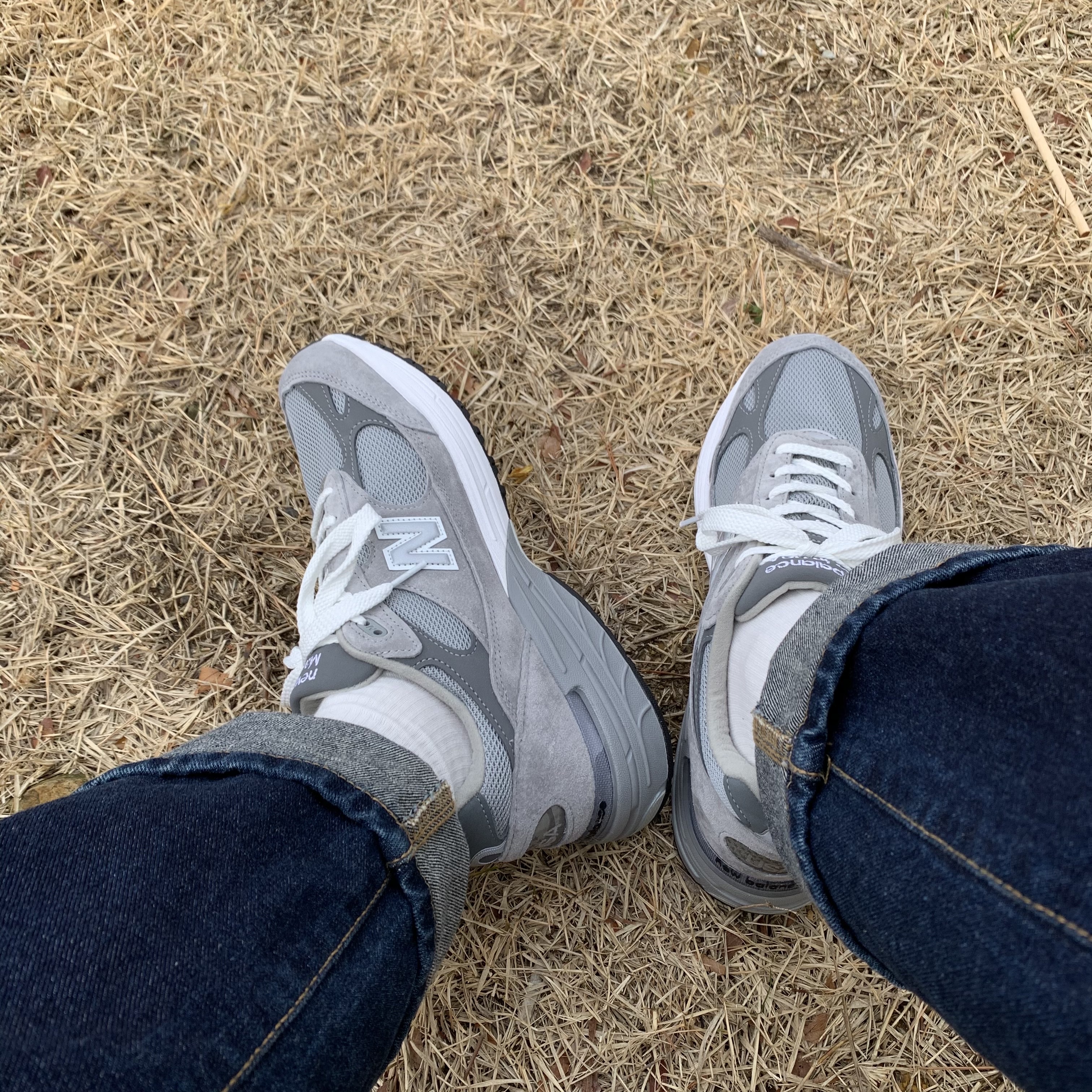 New Balance 993 Made in USA Grey - D Standard 착용 스타일 - 3
