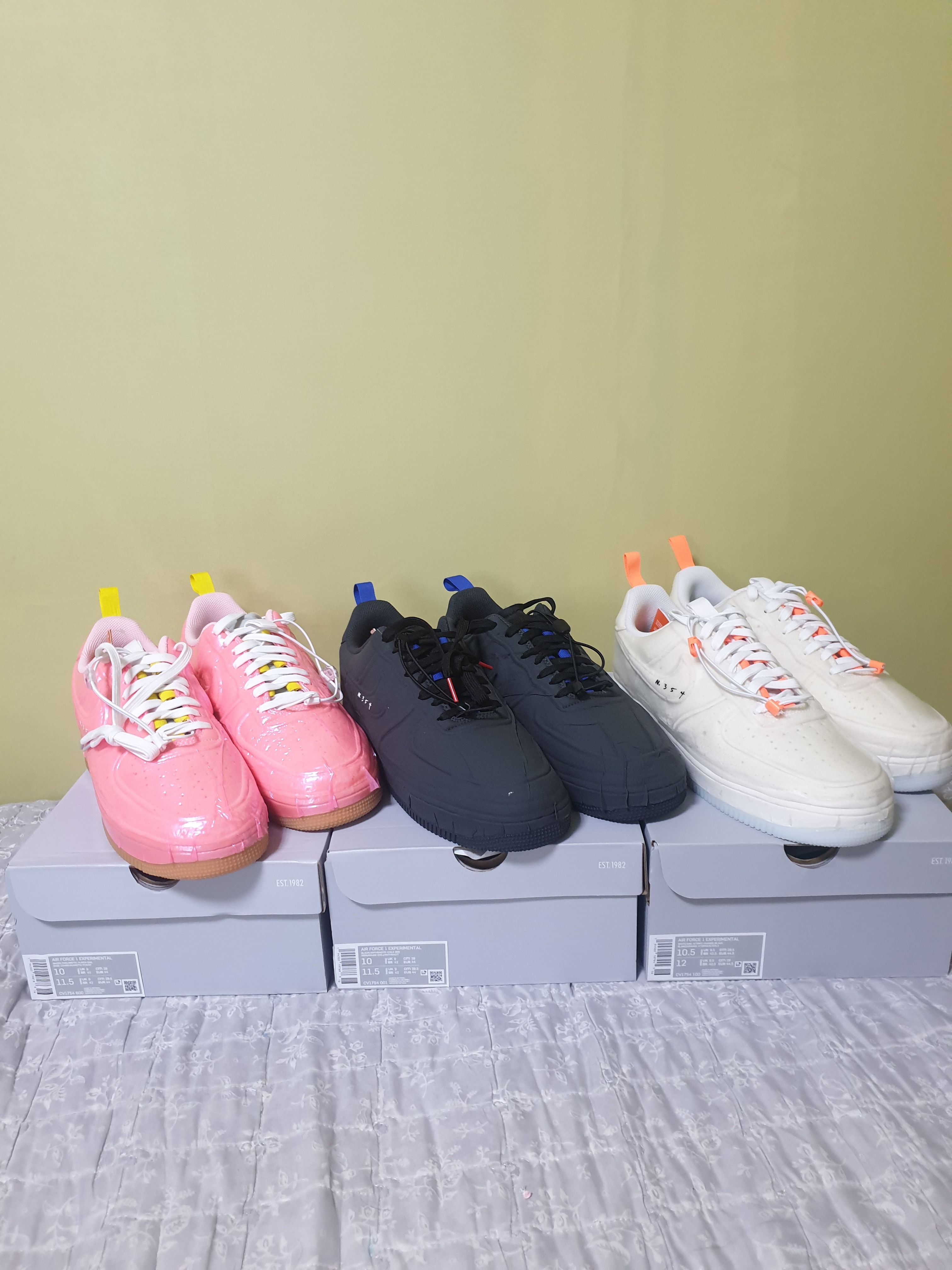 Nike Air Force 1 Experimental Sail, Nike Air Force 1 Experimental Black 착용 스타일 - 1