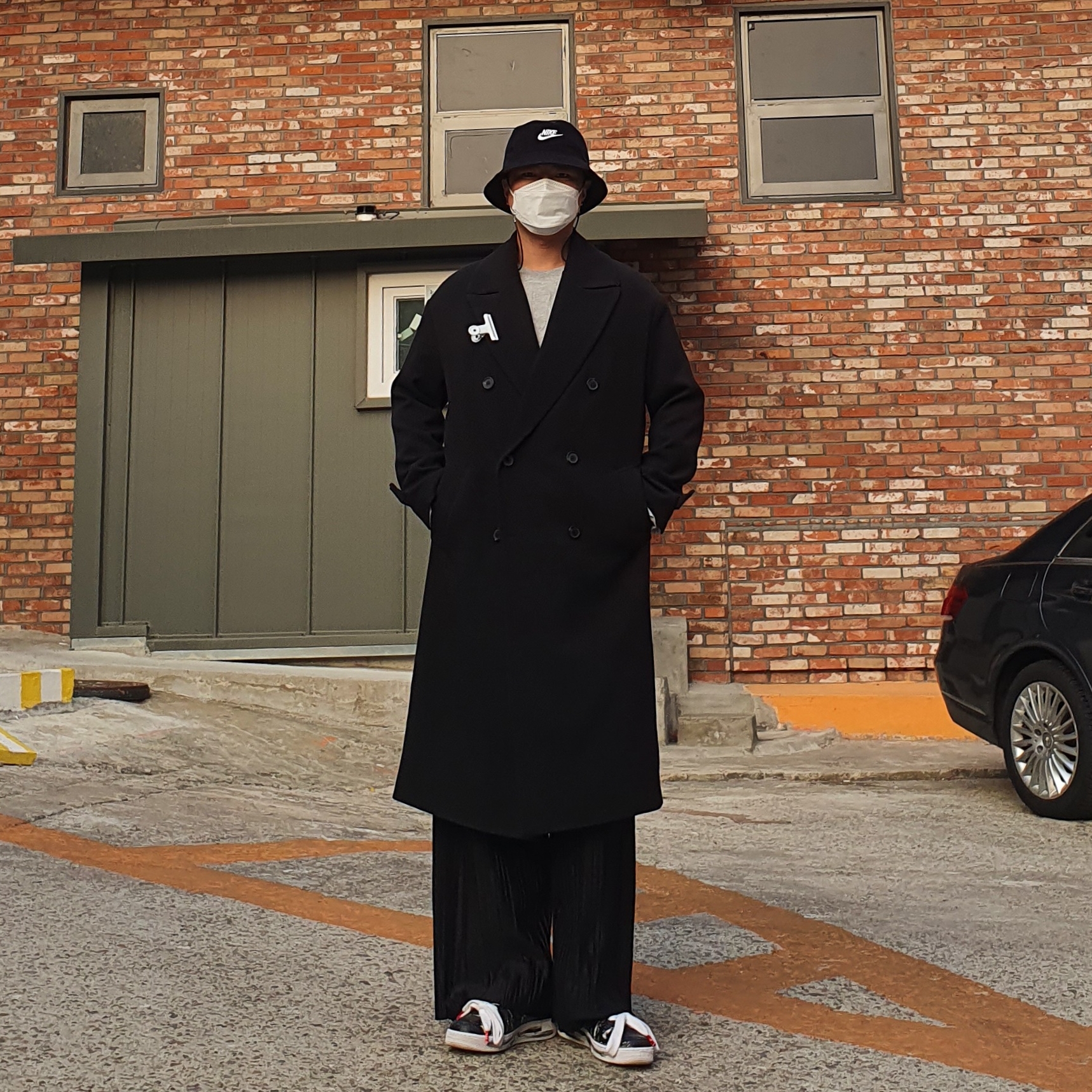 Nike x Peaceminusone Air Force 1 Low Para-Noise, Nike Futura Corduroy Bucket Black 착용 스타일 - 2