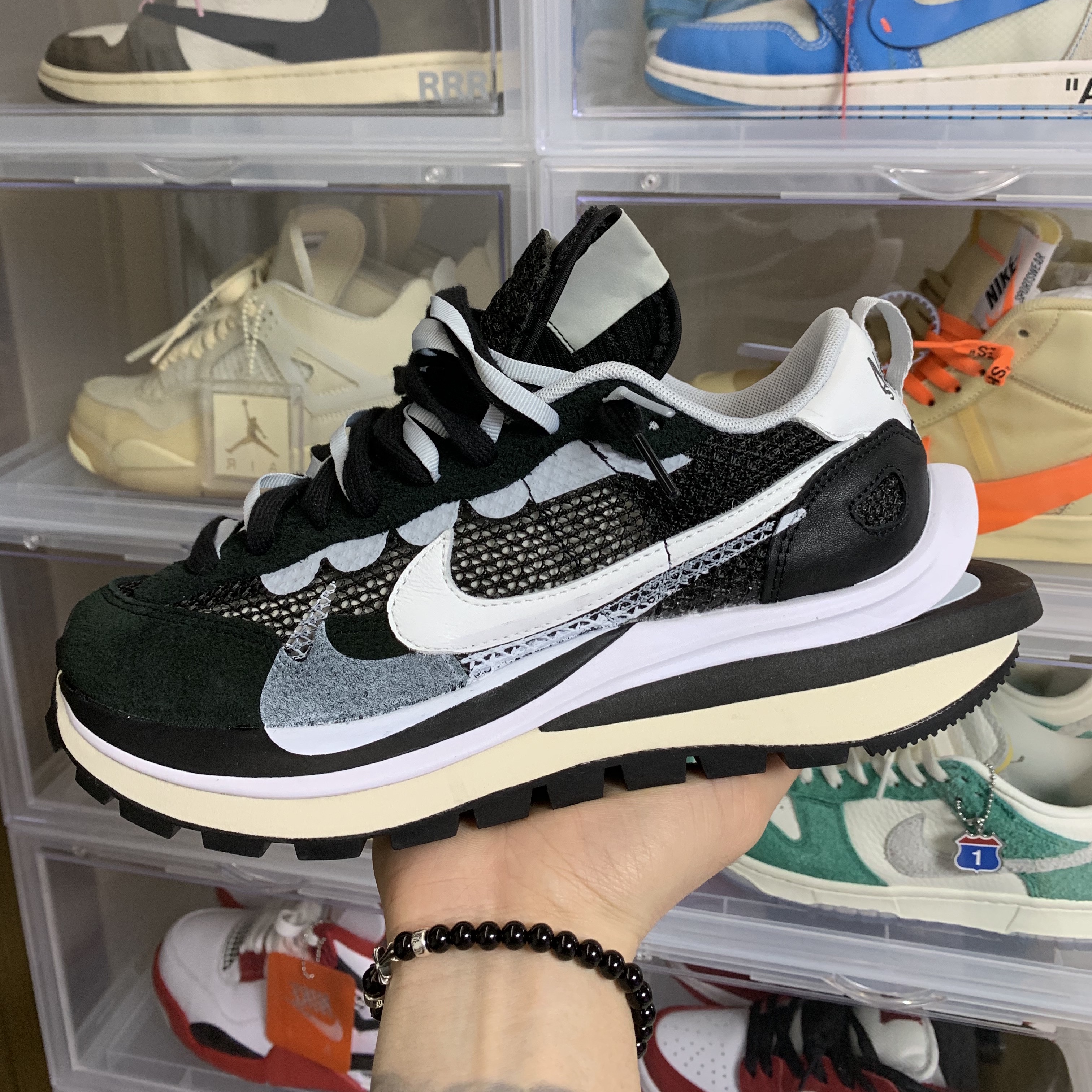 Nike x Sacai VaporWaffle Black White 착용 스타일