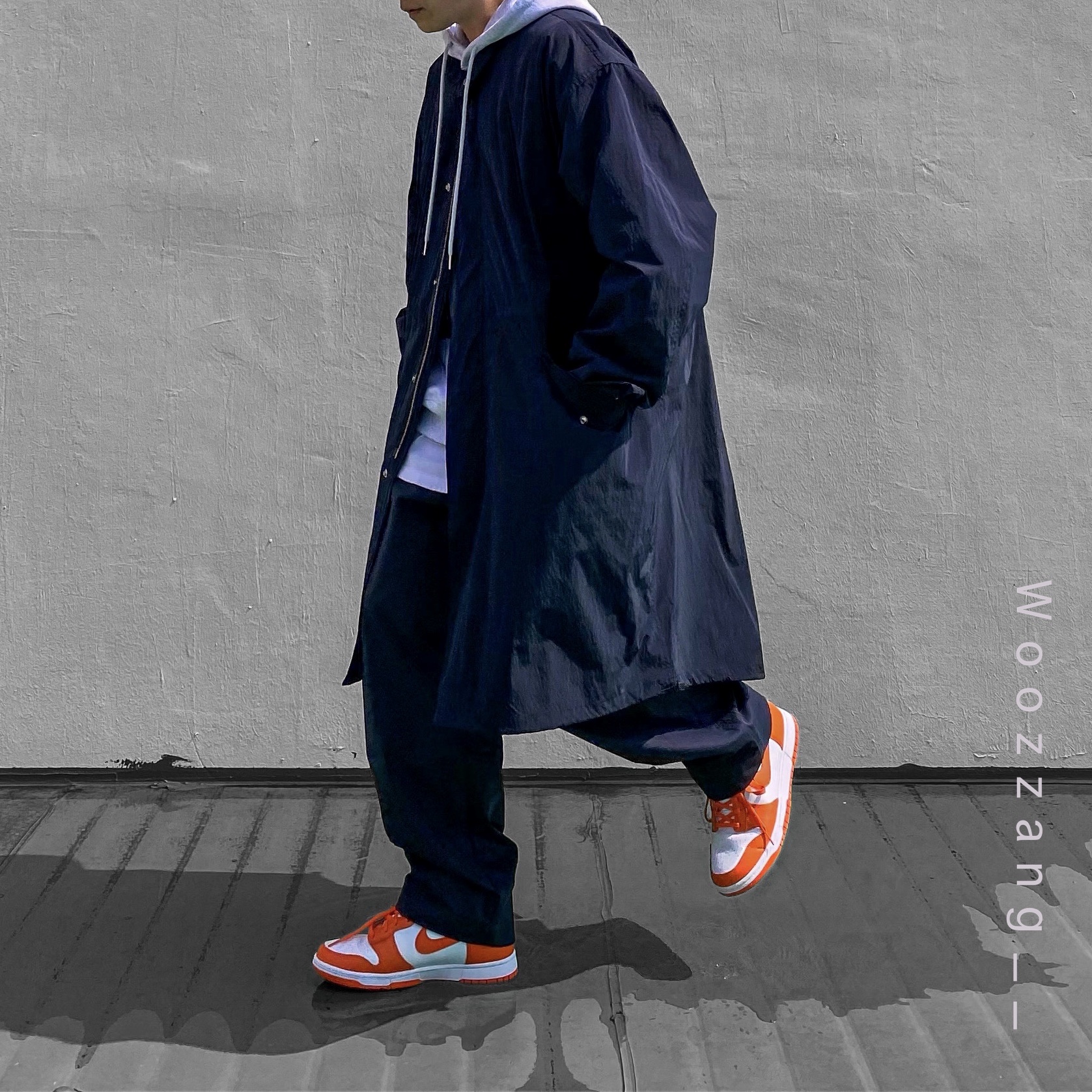 Nike Dunk High Retro Orange Blaze 착용 스타일 - 2