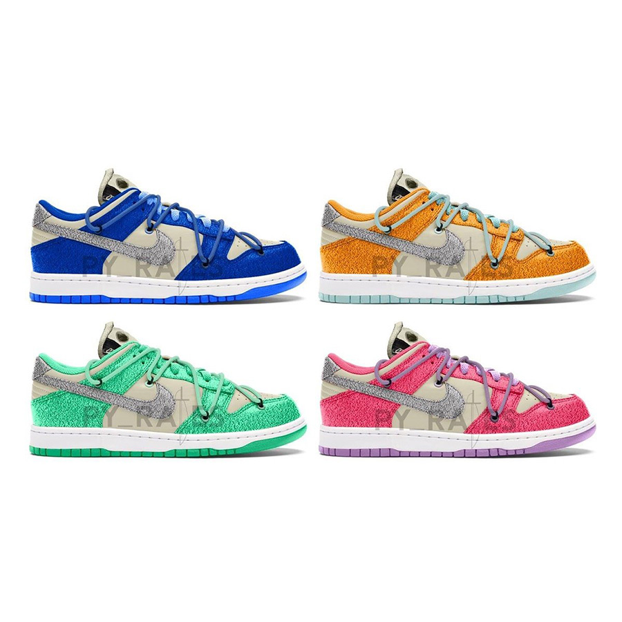 Nike x Off-White Dunk Low University Red, Nike x Off-White Dunk Low Pine Green 착용 스타일 - 4
