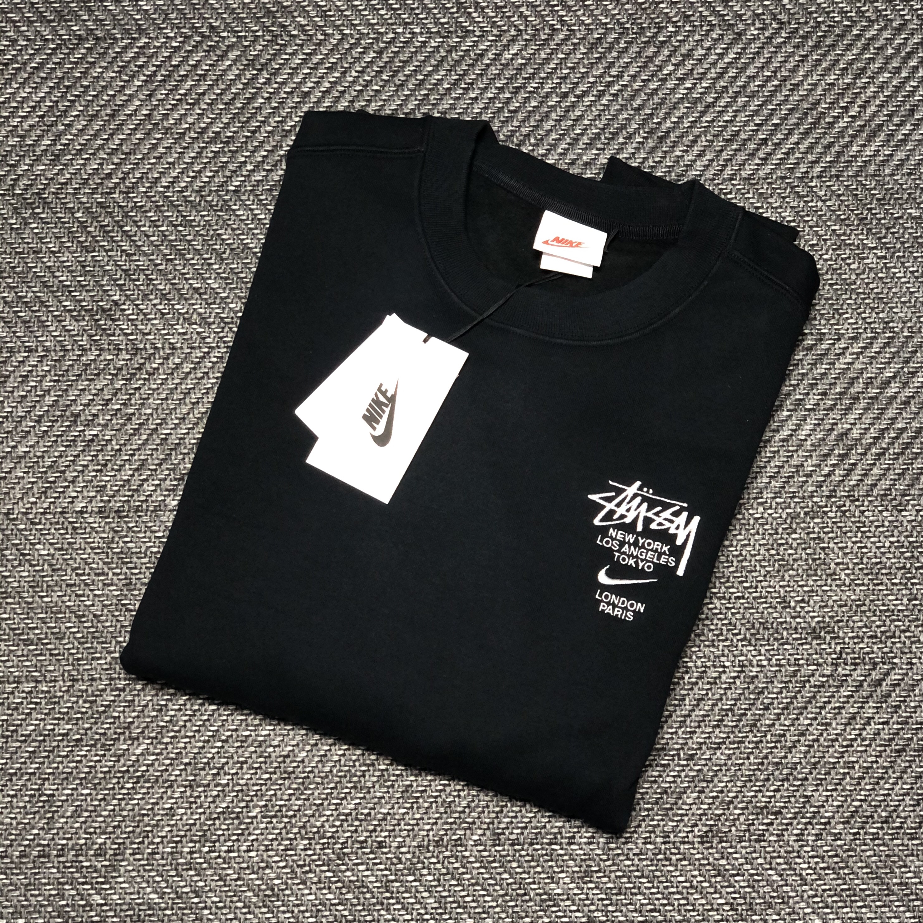 Nike x Stussy NRG ZR Fleece Crewneck Black - US/EU 착용 스타일