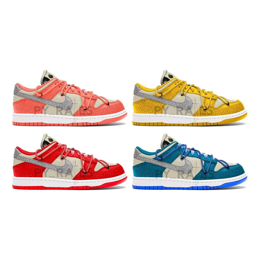 Nike x Off-White Dunk Low University Red, Nike x Off-White Dunk Low Pine Green 착용 스타일 - 3