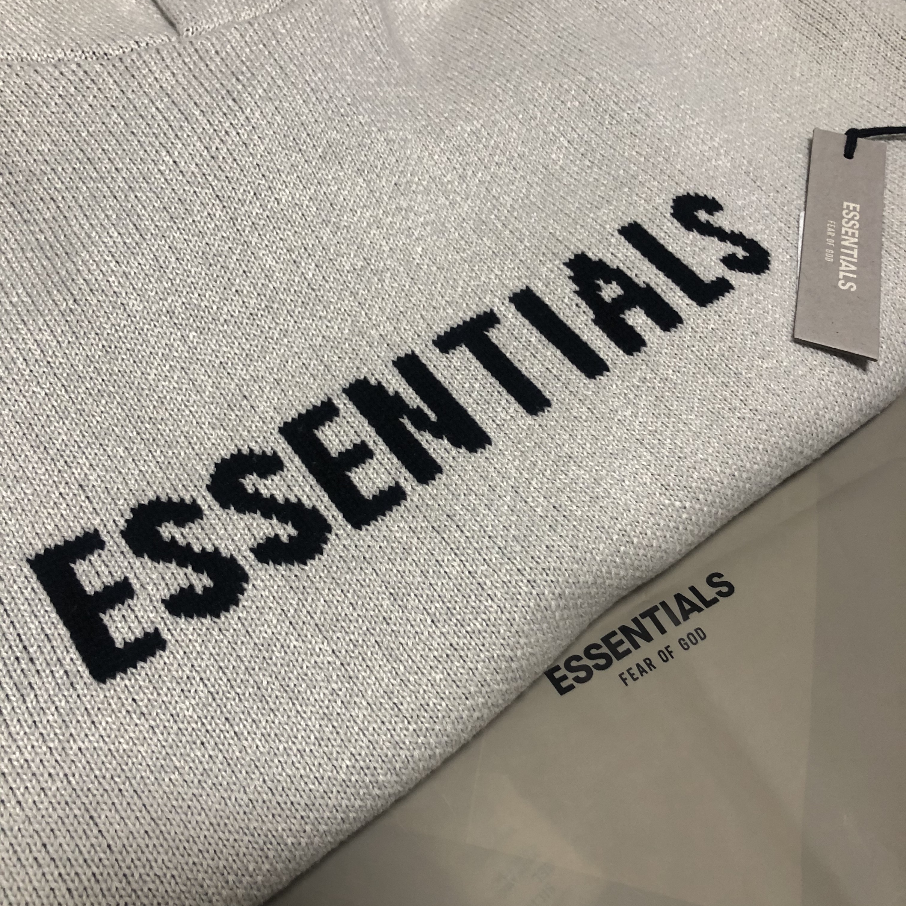 Essentials Knit Hoodie Oatmeal - 20FW 착용 스타일