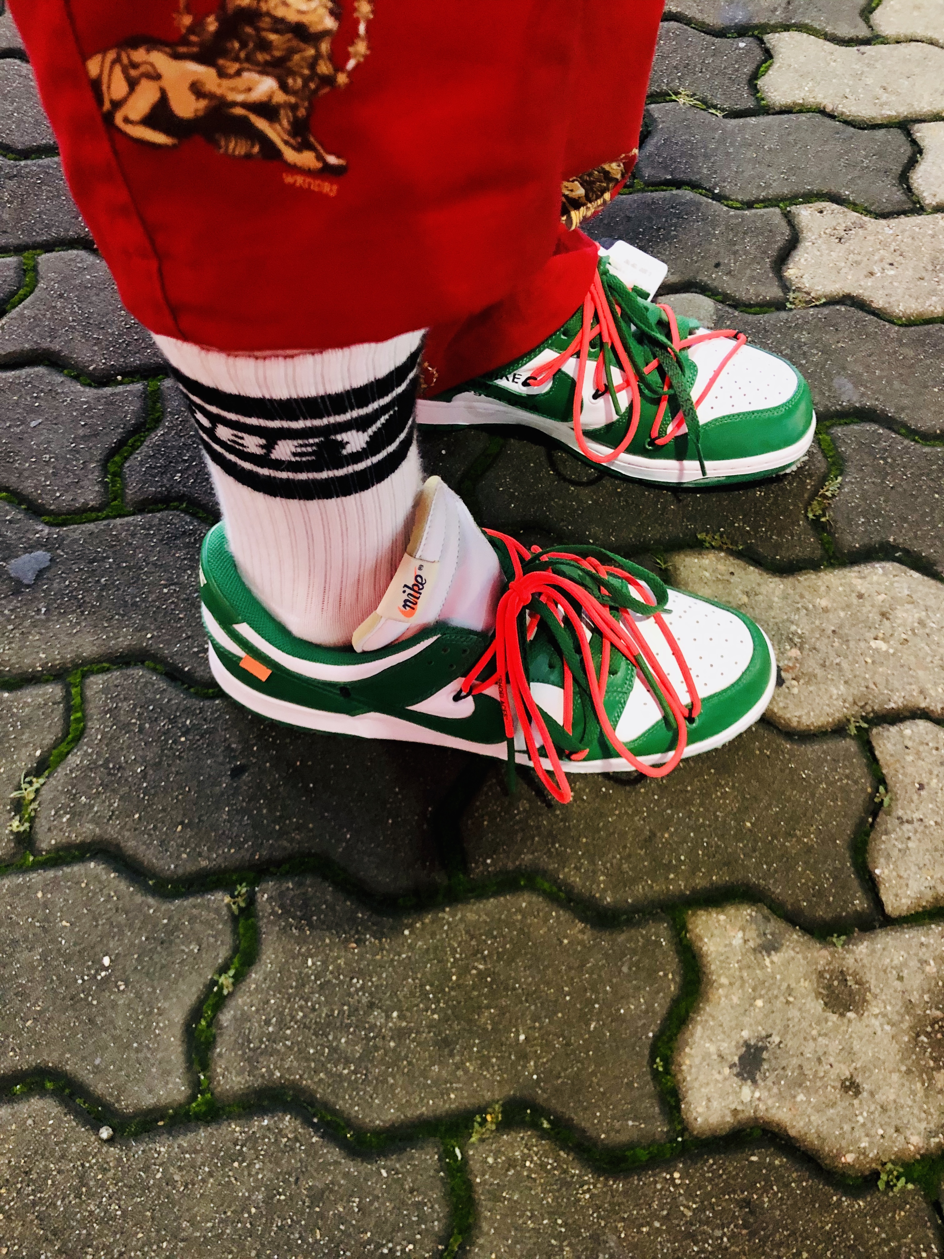 Nike x Off-White Dunk Low Pine Green 착용 스타일 - 4