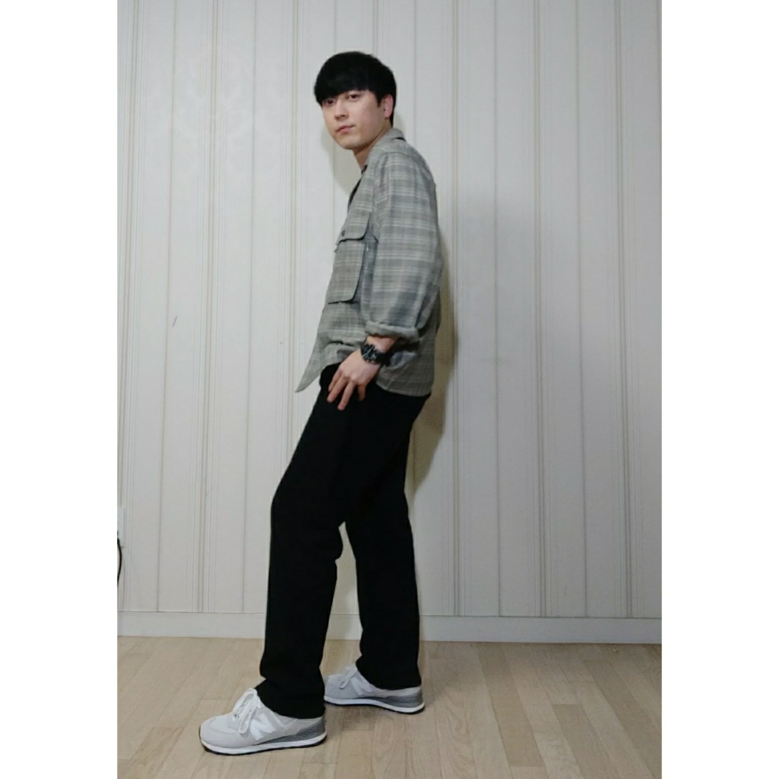 New Balance 574 Grey - D Standard 착용 스타일 - 3