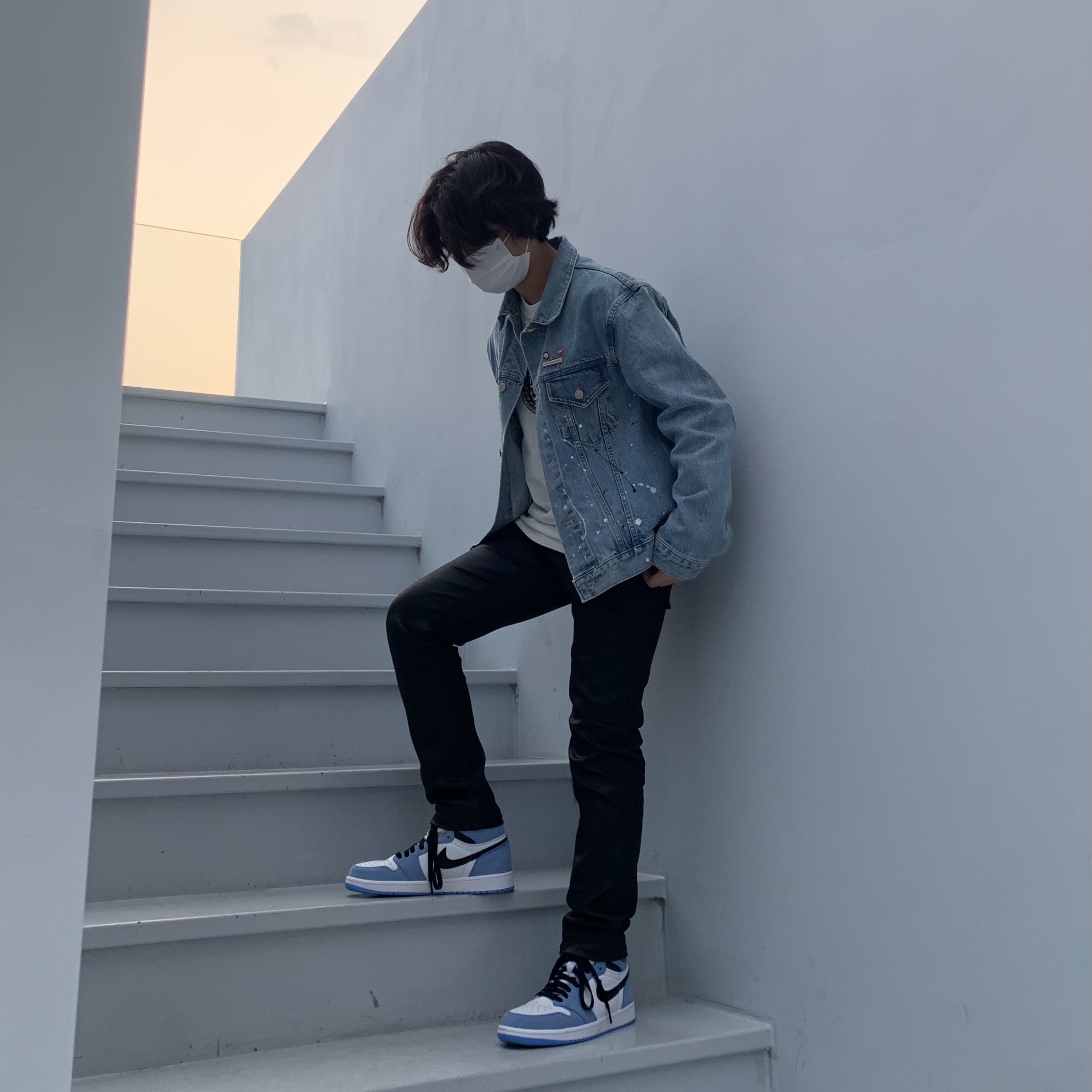 Jordan 1 Retro High OG University Blue, (GS) Jordan 1 Retro High OG University Blue 착용 스타일