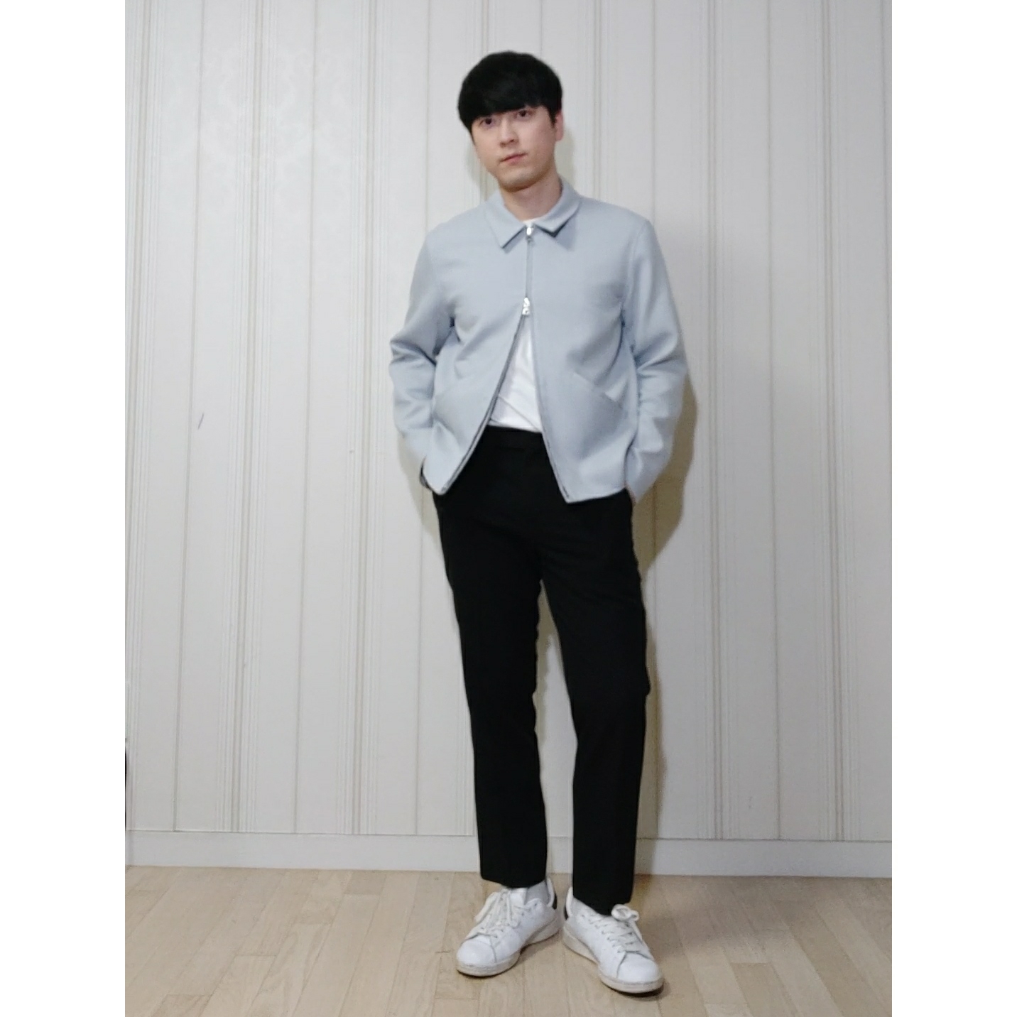 Adidas Stan Smith White Green OG 착용 스타일 - 1