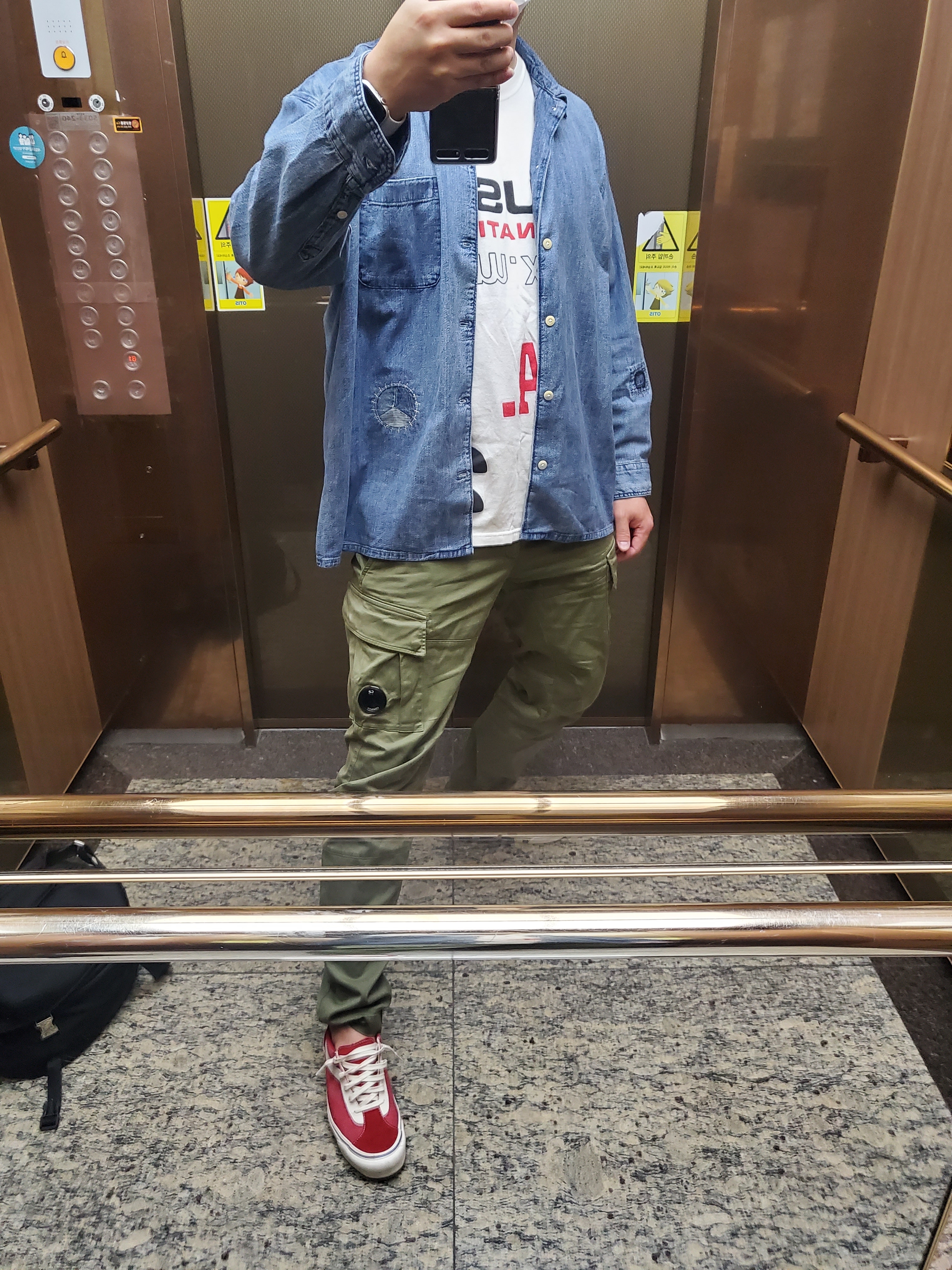 Vans x Rhude Bold Ni Red 착용 스타일