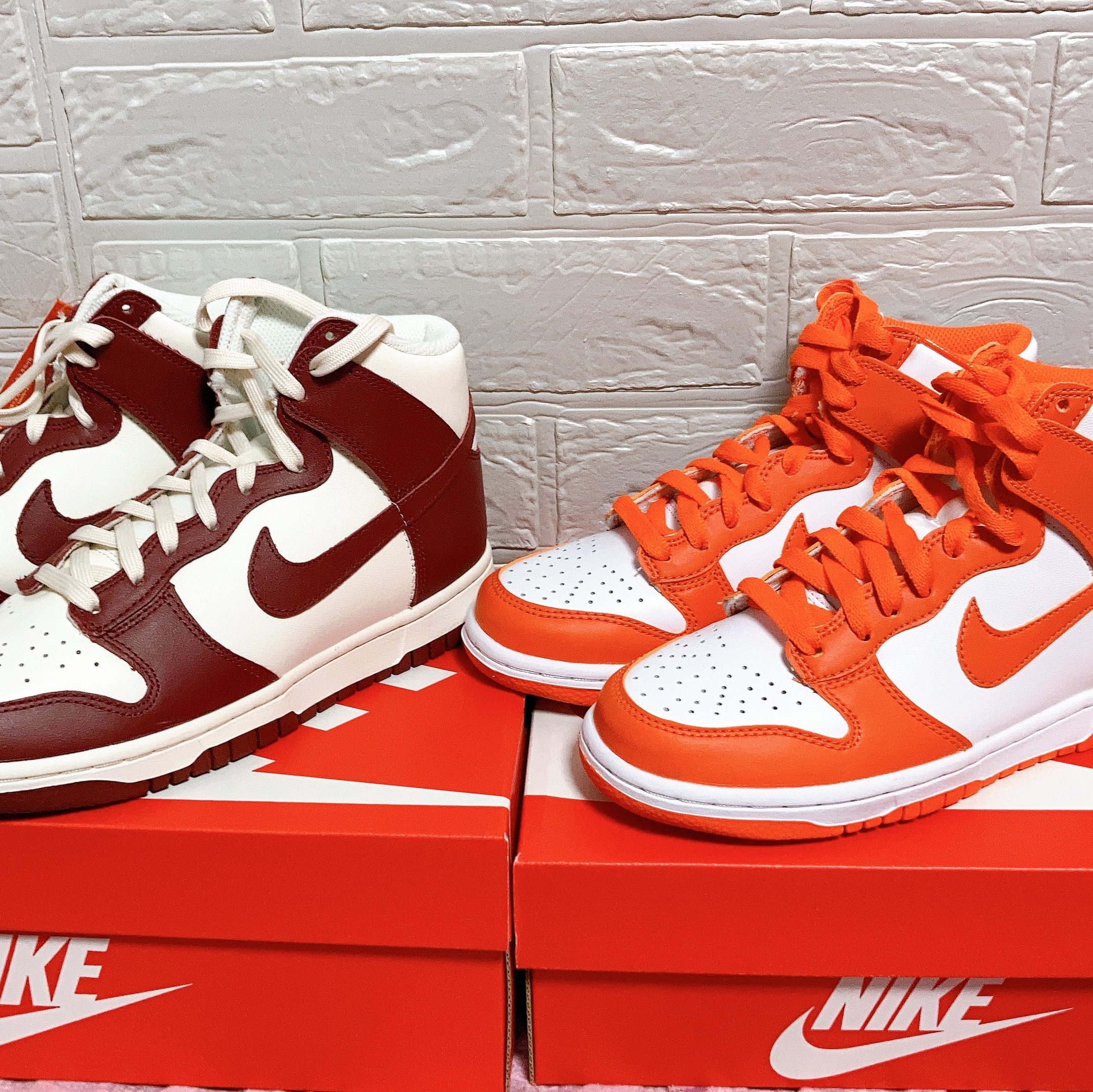 (W) Nike Dunk High Team Red 착용 스타일 - 4