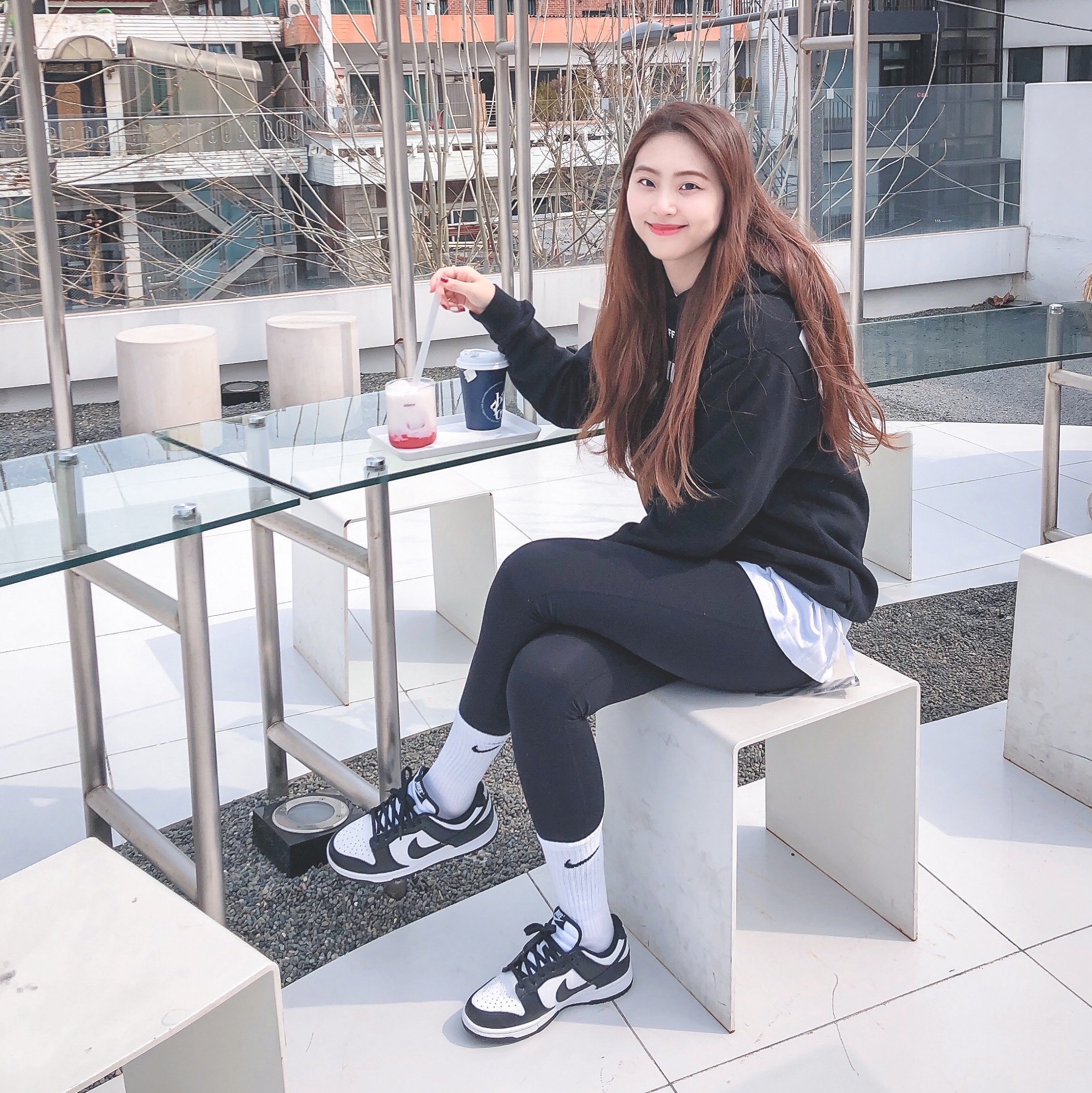 Nike Dunk Low Retro Black, (W) Nike Dunk Low Black 착용 스타일