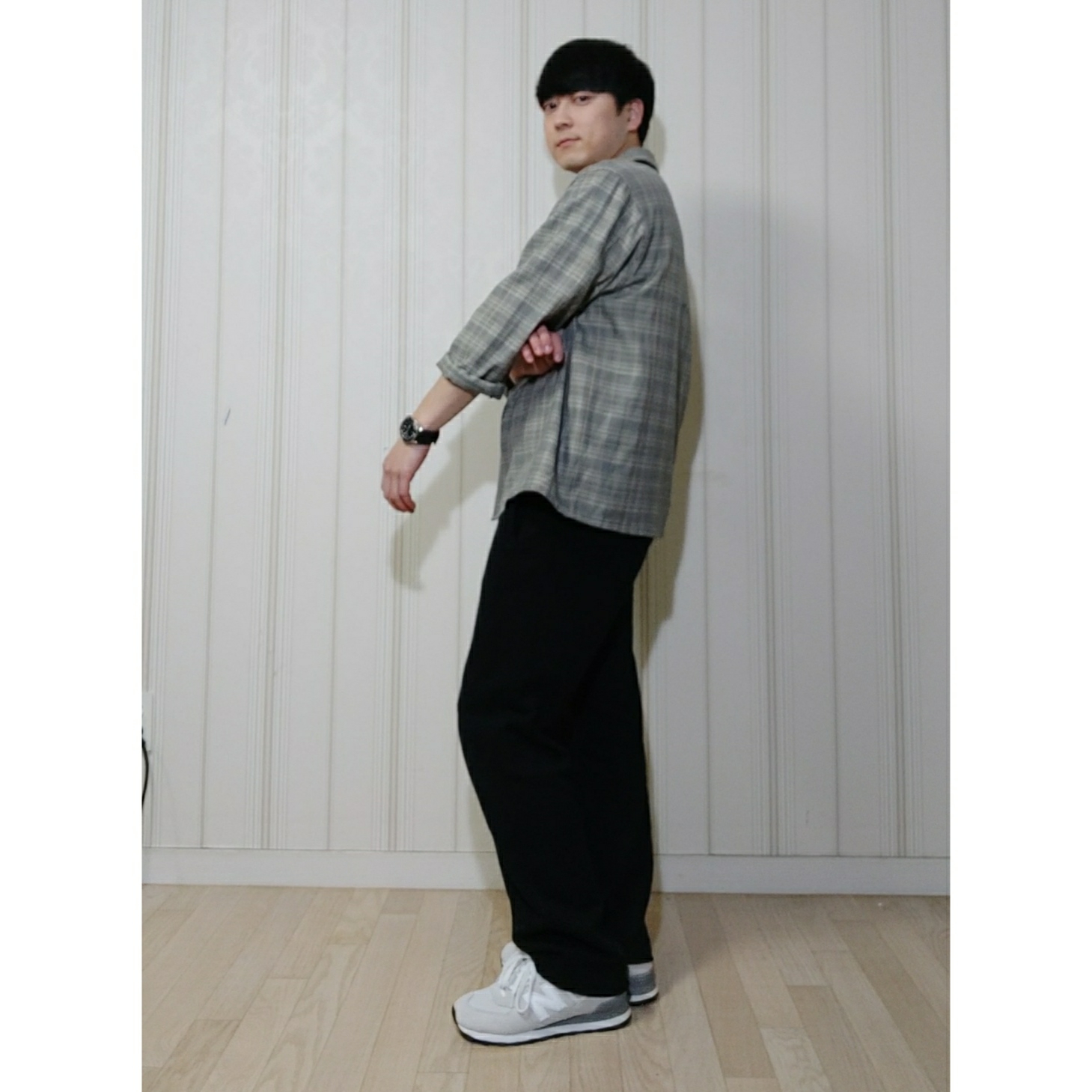 New Balance 574 Grey - D Standard 착용 스타일 - 2