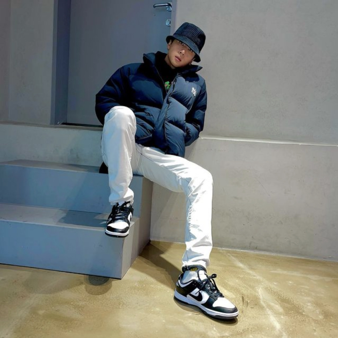 Nike Dunk Low Retro Black, (W) Nike Dunk Low Black 착용 스타일 - 3