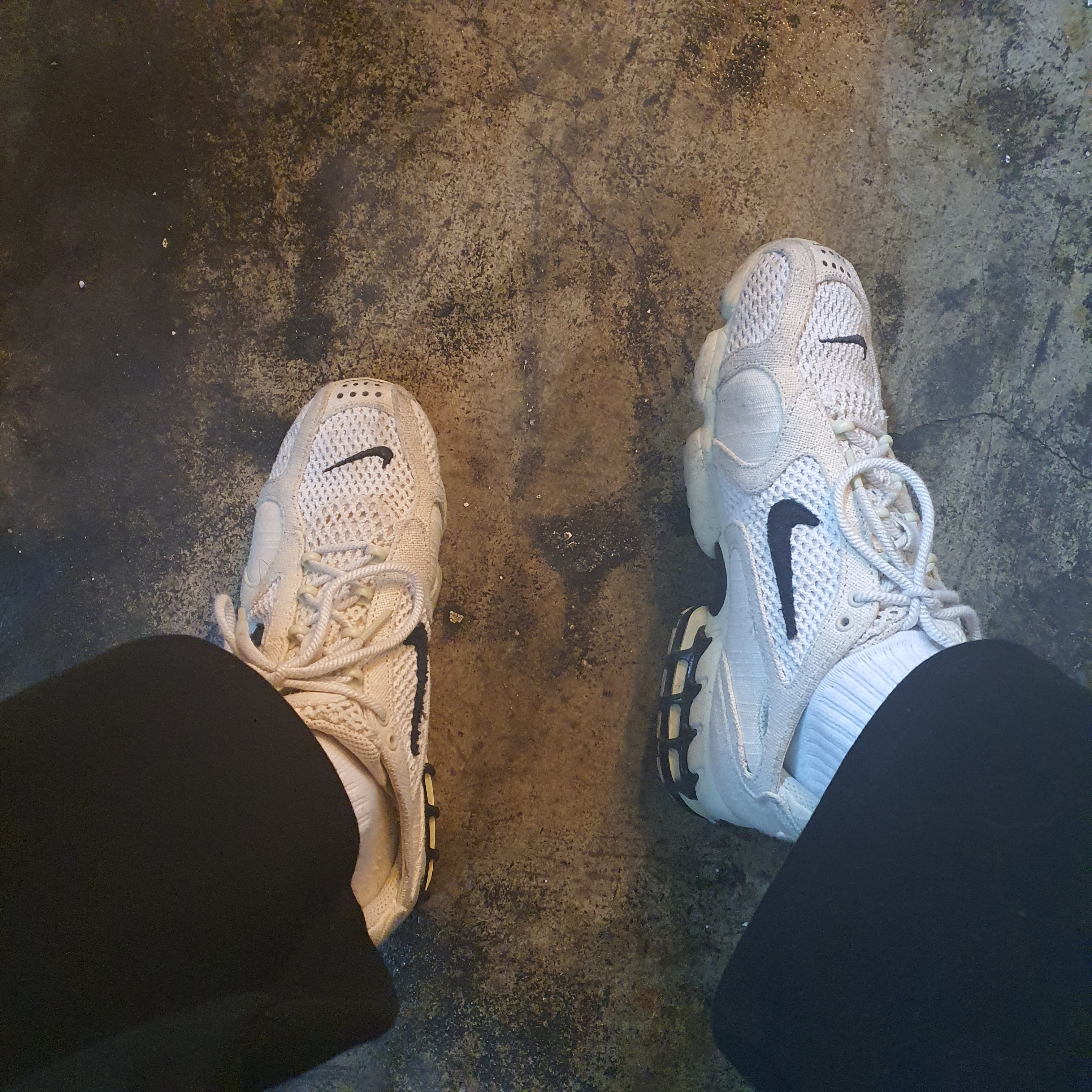 Nike x Stussy Air Zoom Spiridon Cage 2 Fossil 착용 스타일
