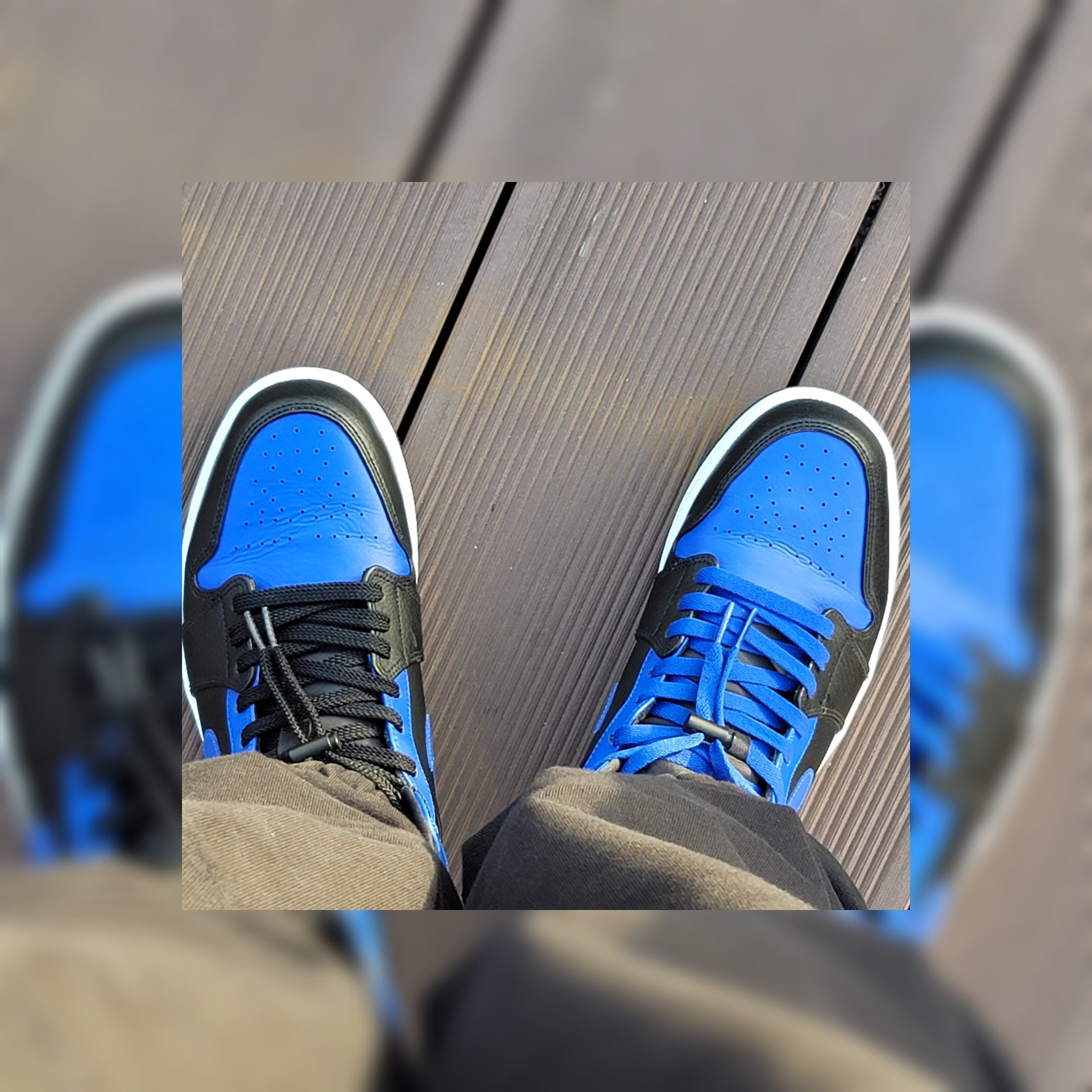 Jordan 1 Mid Black Hyper Royal 착용 스타일