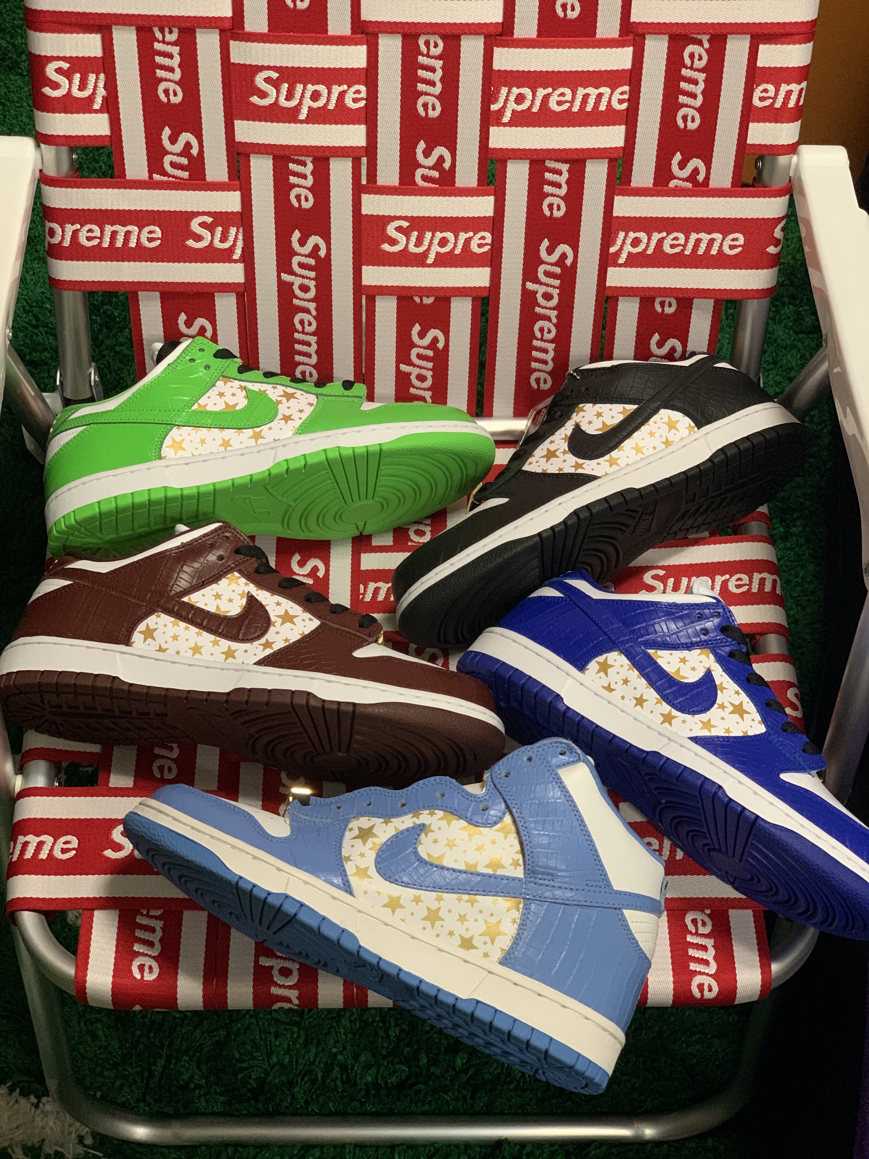 Nike x Supreme SB Dunk Low Black, Nike x Supreme SB Dunk Low Mean Green 착용 스타일