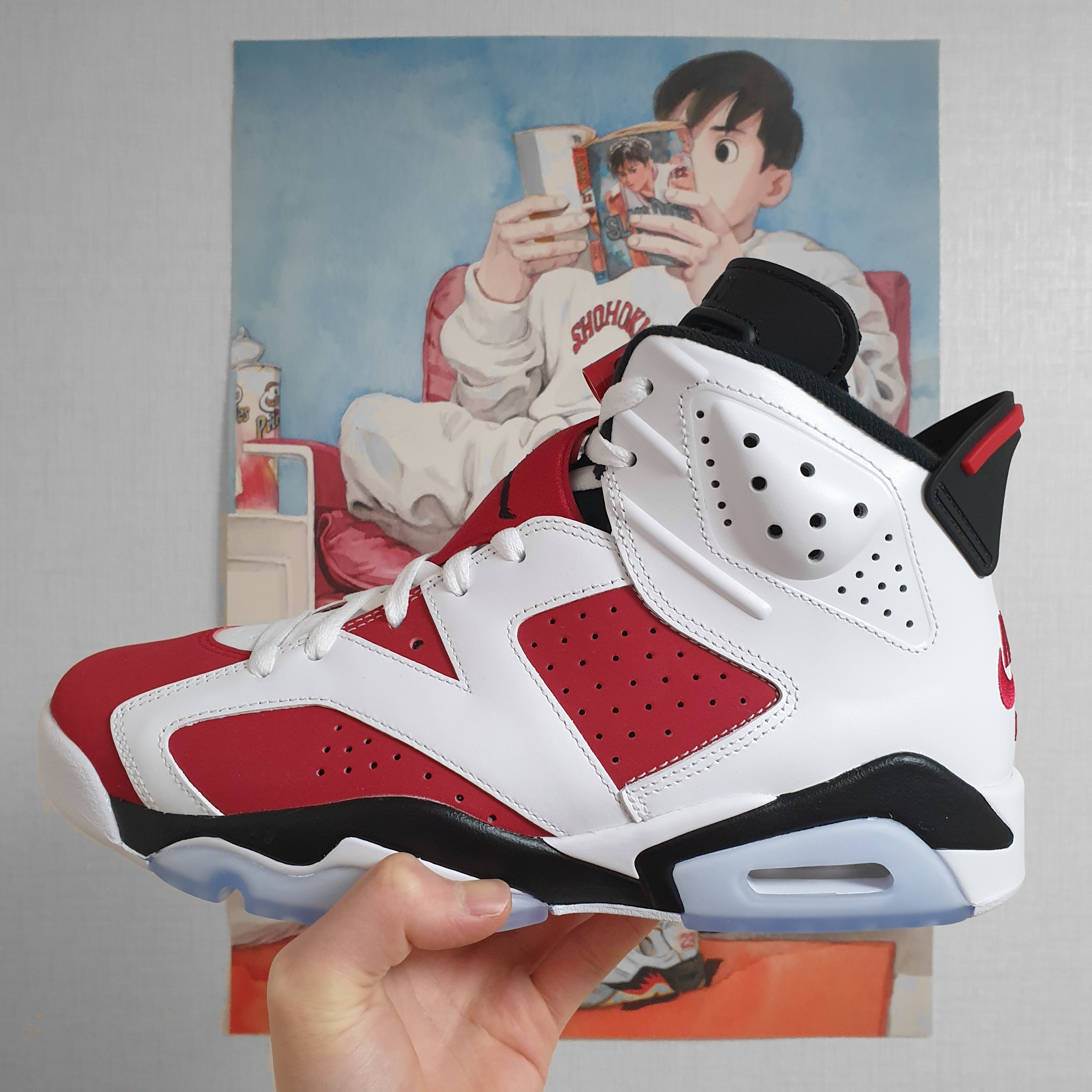 Jordan 6 Retro Carmine 2021, Essentials Puffer Jacket Iridescent - 20SS 착용 스타일 - 1