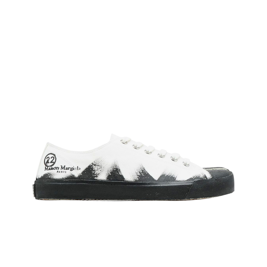 S37WS0495P3719H8327 Maison Margiela Vandal Tabi Low White Black Paint
