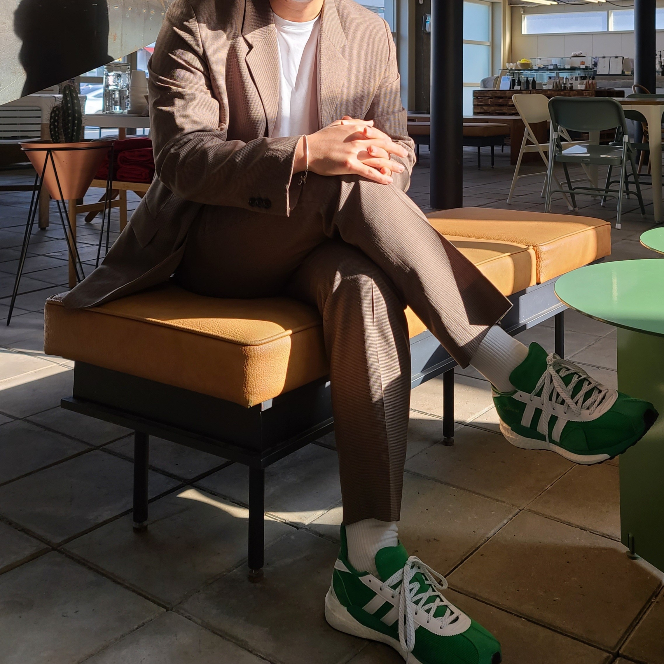 Adidas x Human Made Tokio Solar Hu Green 착용 스타일 - 2