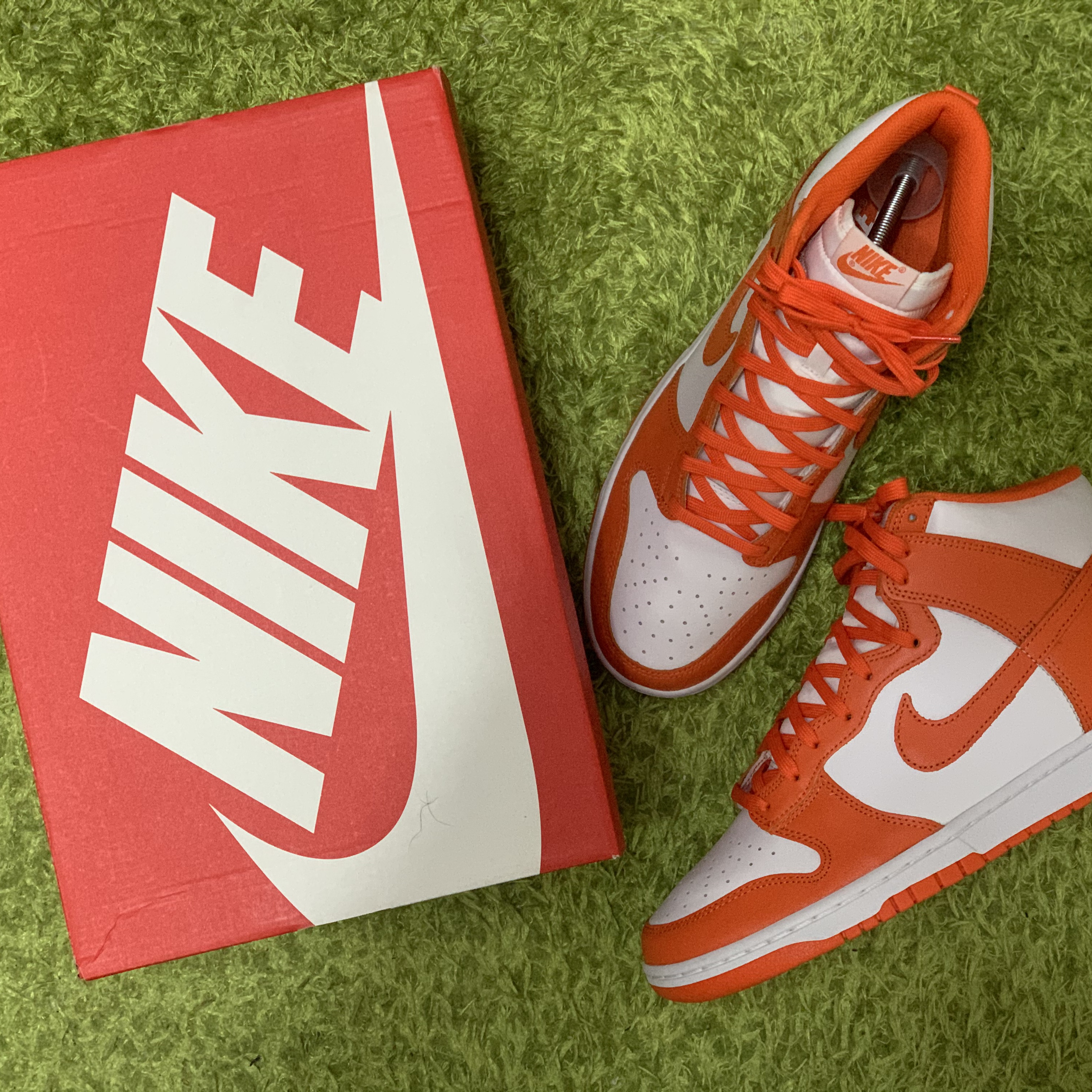 Nike Dunk High Retro Orange Blaze, Nike Dunk High SP Maize & Blue 착용 스타일 - 3