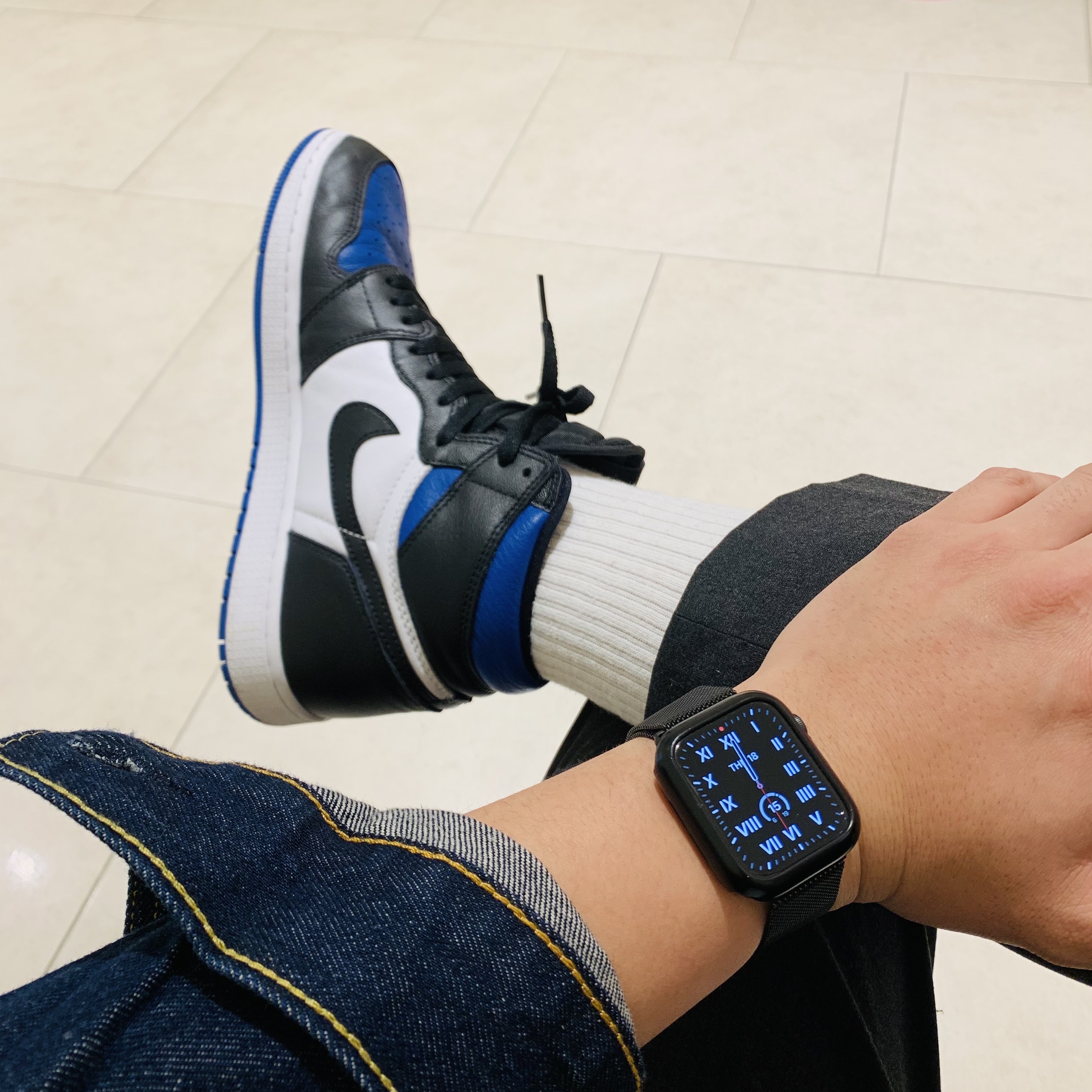 Jordan 1 Retro High OG Royal Toe 착용 스타일