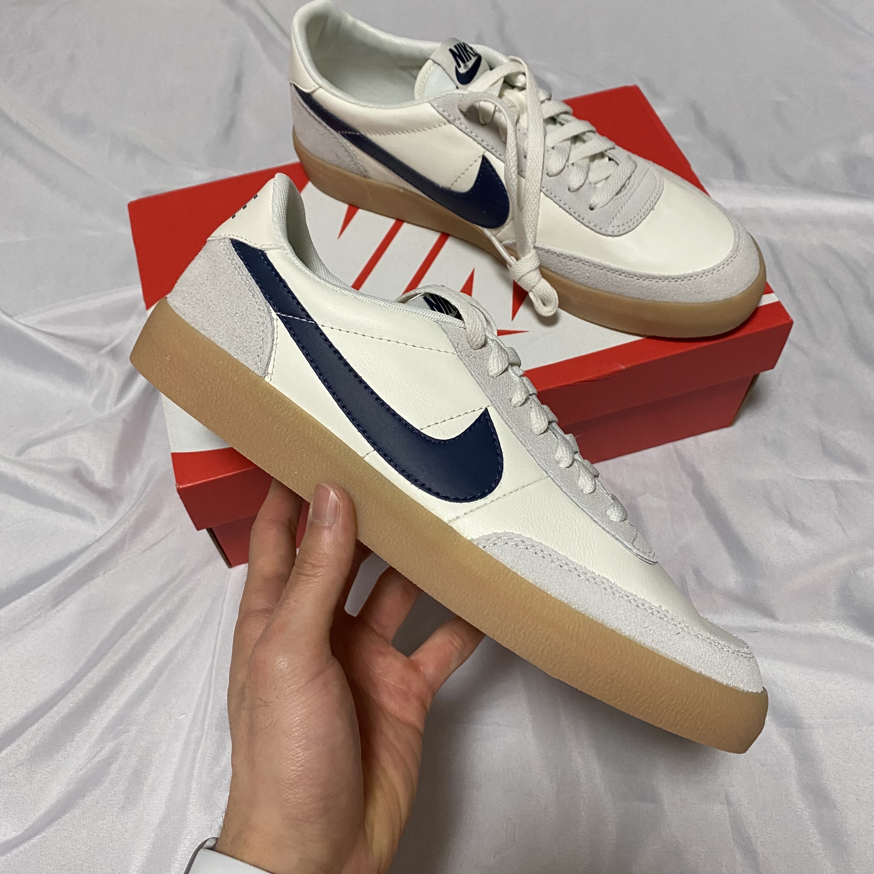 Nike x J.Crew Killshot 2 Sail Midnight Navy 착용 스타일