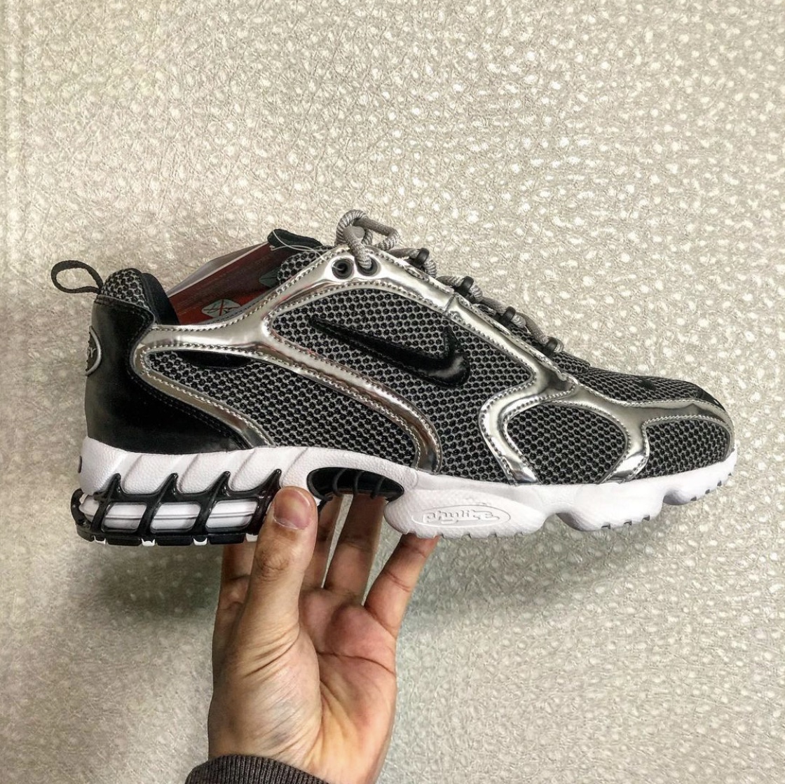 Nike x Stussy Air Zoom Spiridon Cage 2 Pure Platinum 착용 스타일