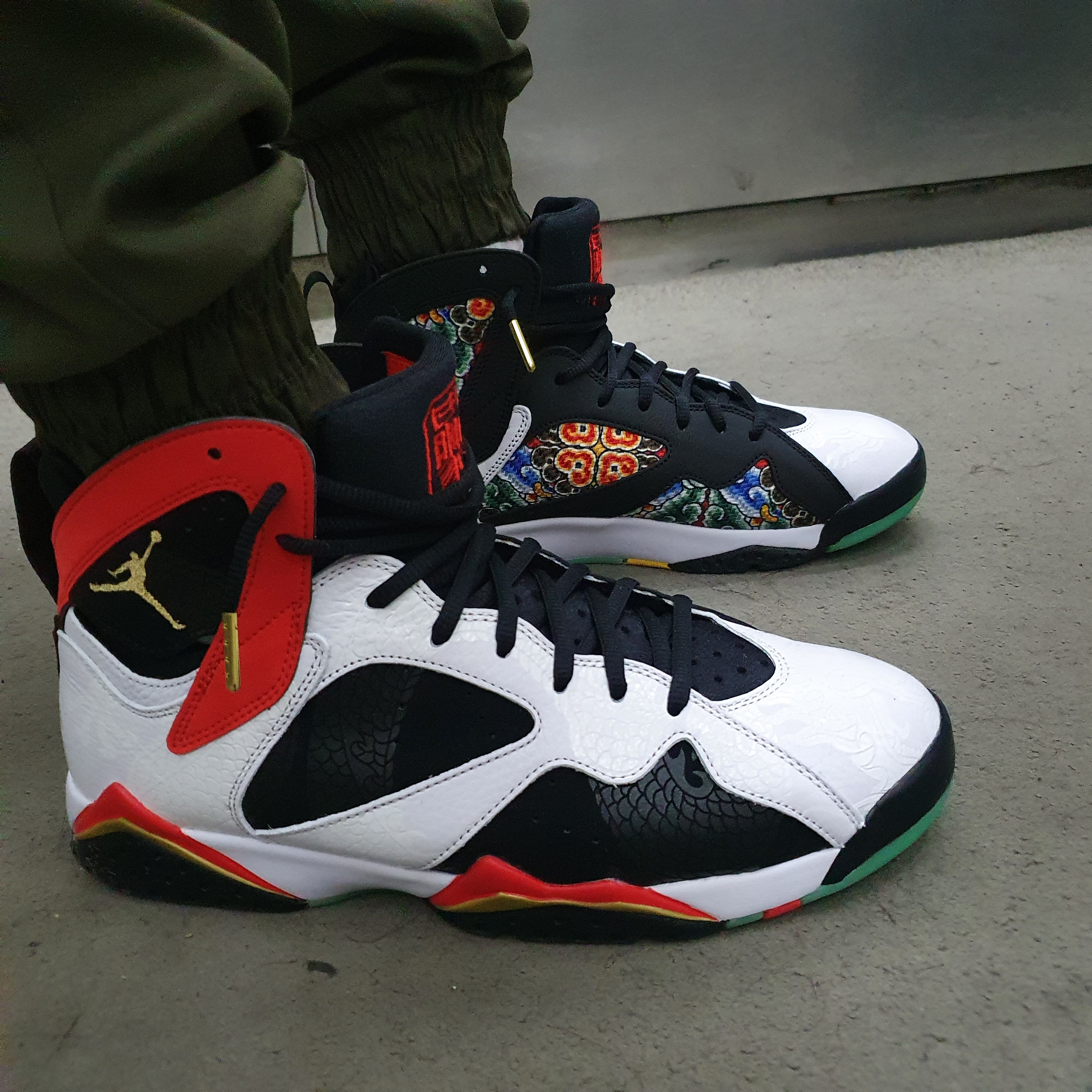 Jordan 7 Retro GC Chile Red 착용 스타일