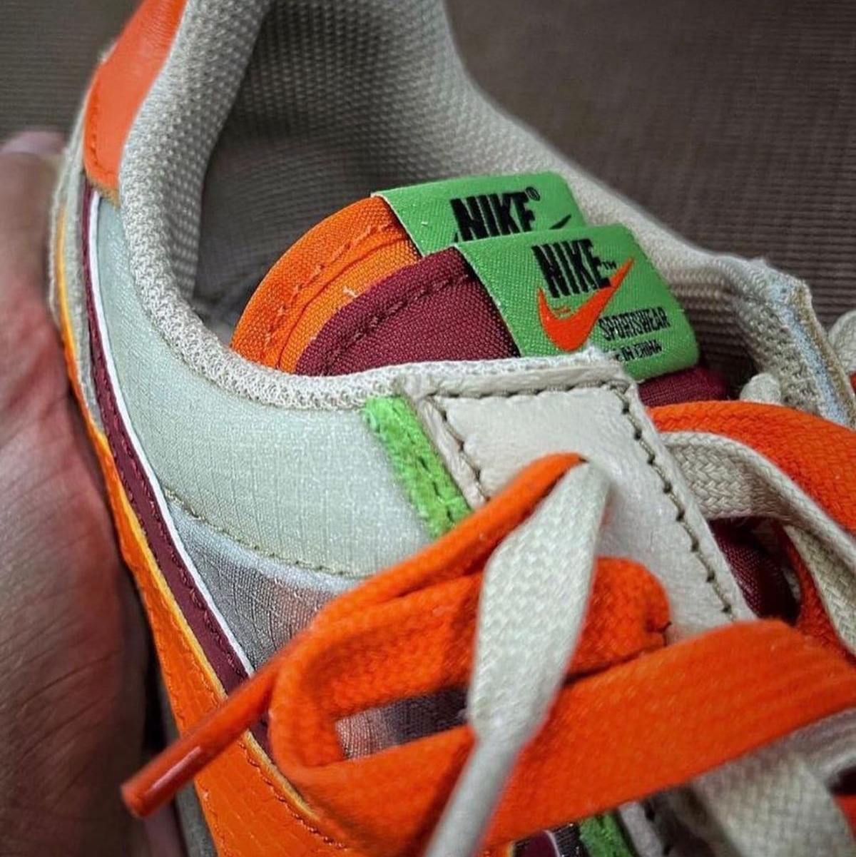 Nike x Sacai LDWaffle Blue Multi, Nike x Clot Air Max 1 Net 착용 스타일 - 3