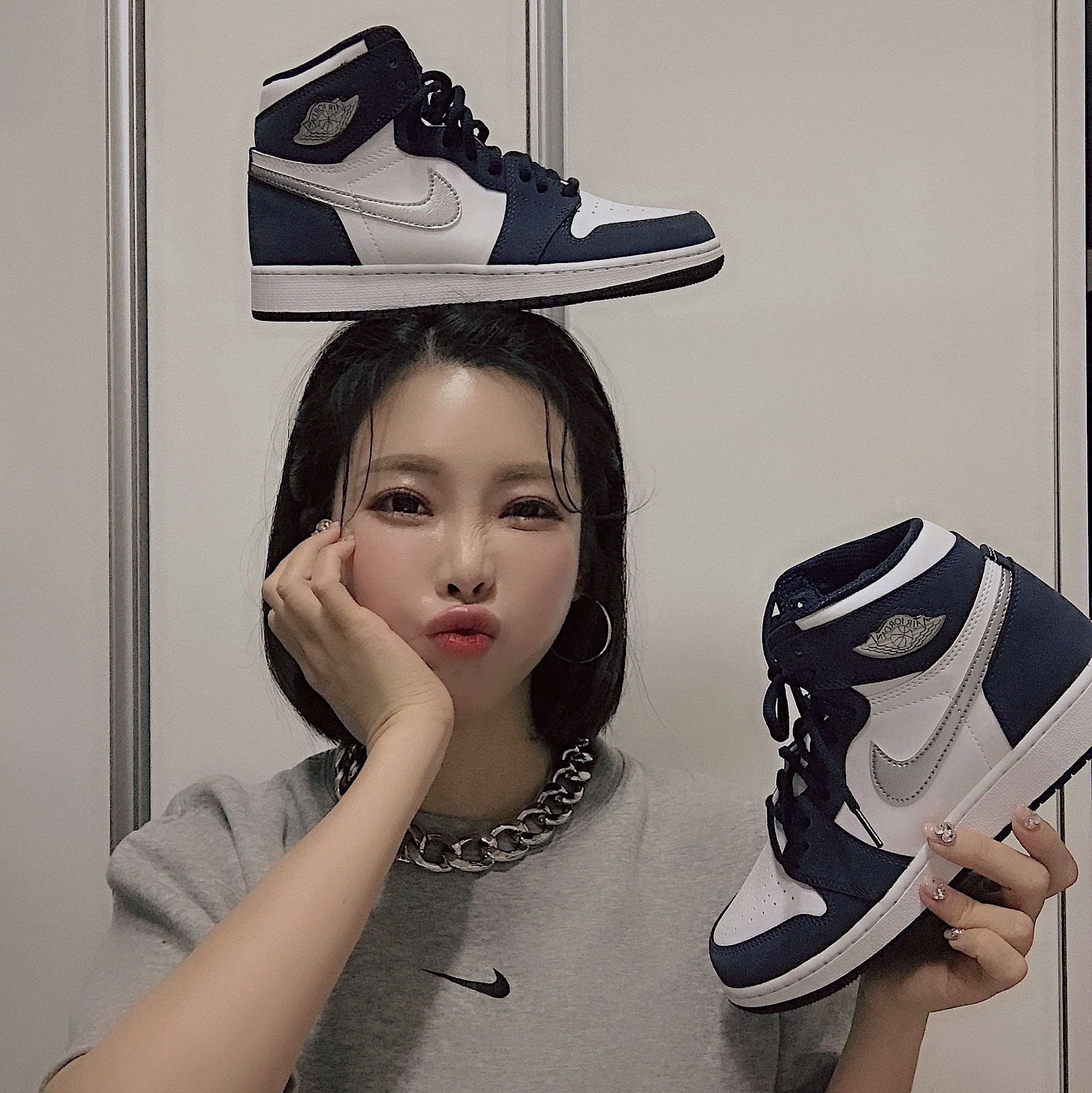 (GS) Jordan 1 Retro High OG CO.JP Midnight Navy 착용 스타일 - 2