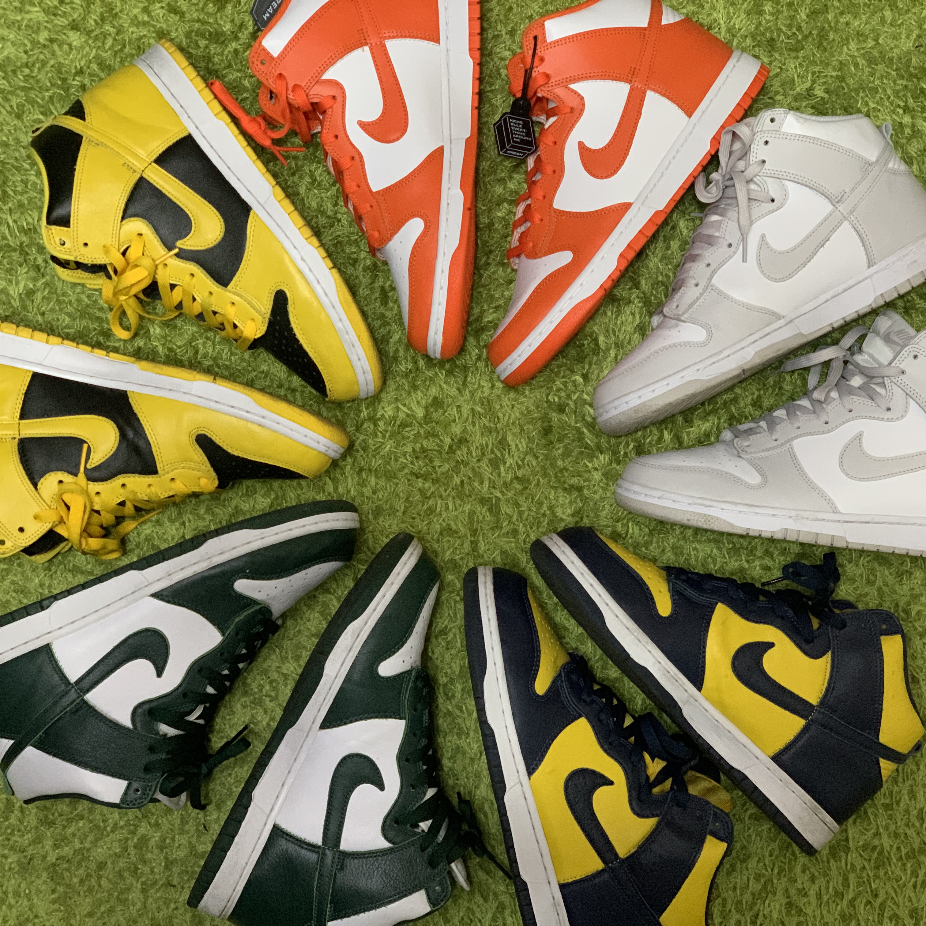 Nike Dunk High Retro Orange Blaze, Nike Dunk High SP Maize & Blue 착용 스타일 - 1