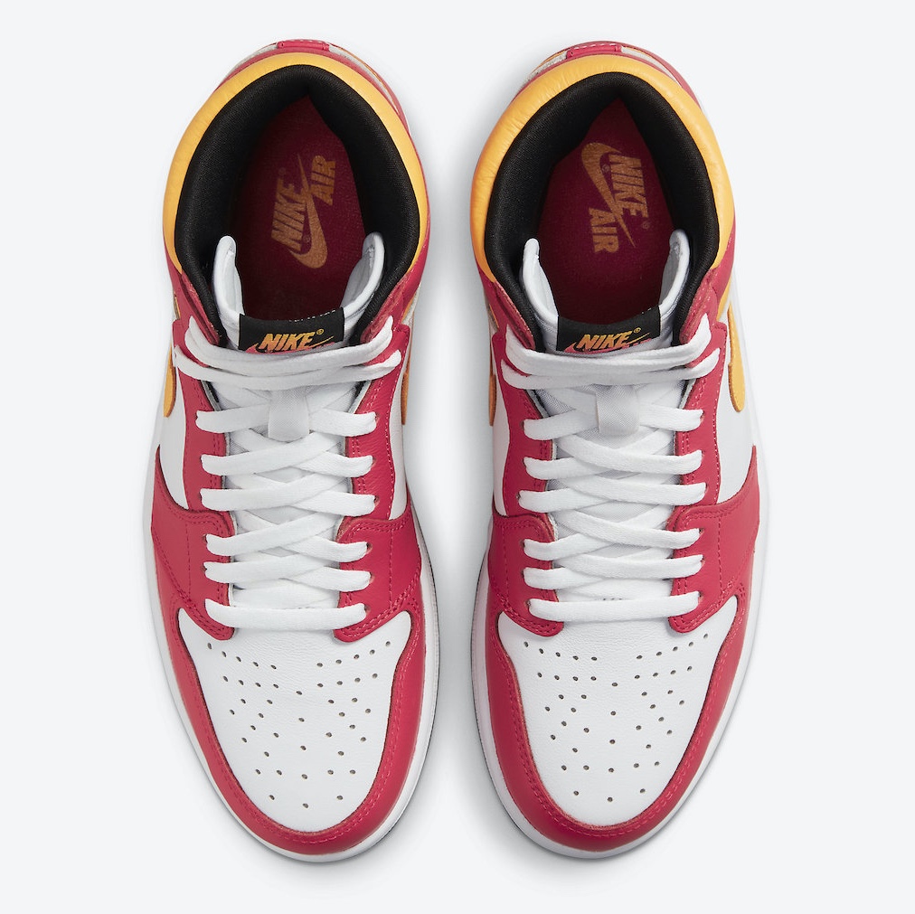 Jordan 1 Retro High OG Light Fusion Red 착용 스타일 - 4