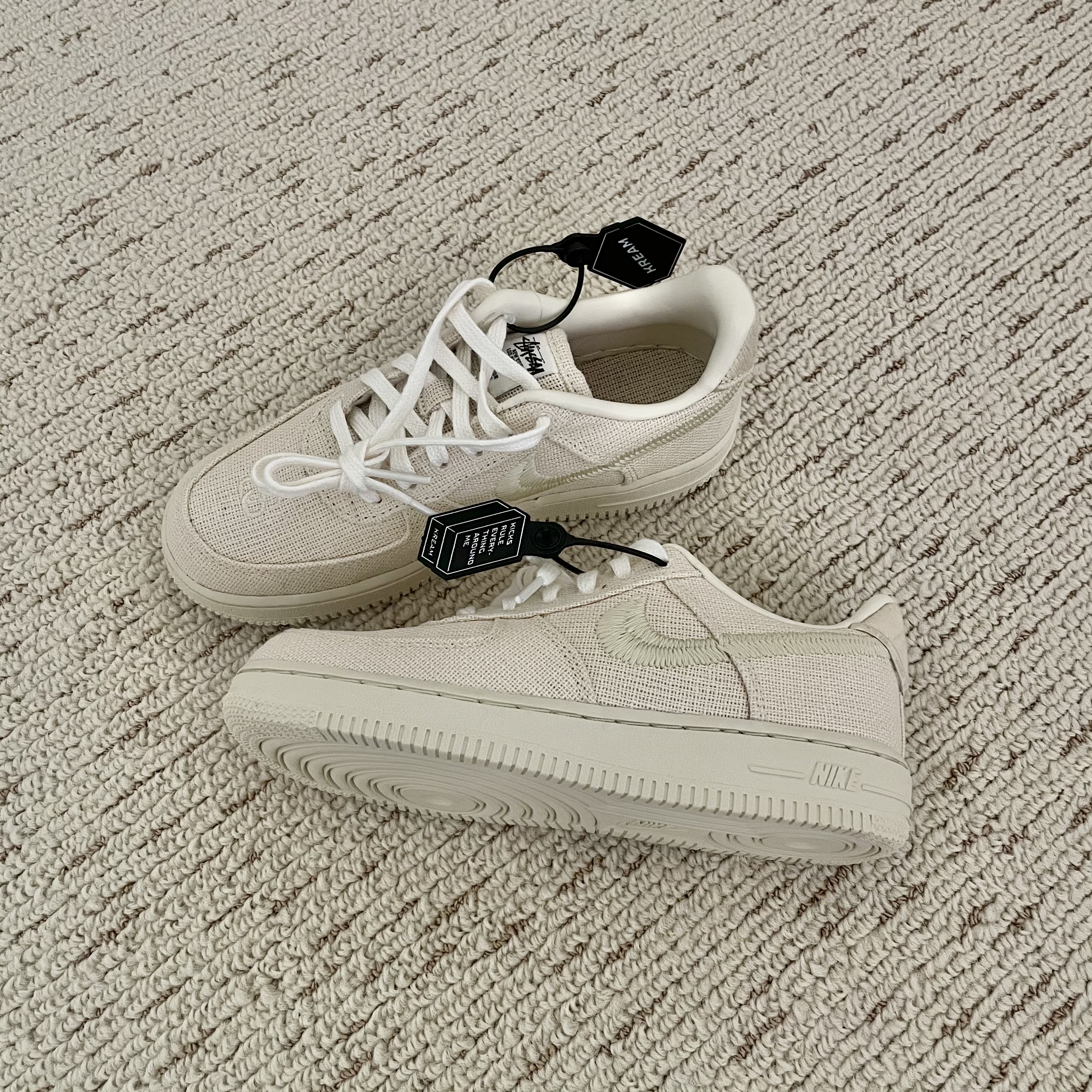 (PS) Nike x Stussy Force 1 Low Fossil 착용 스타일 - 3