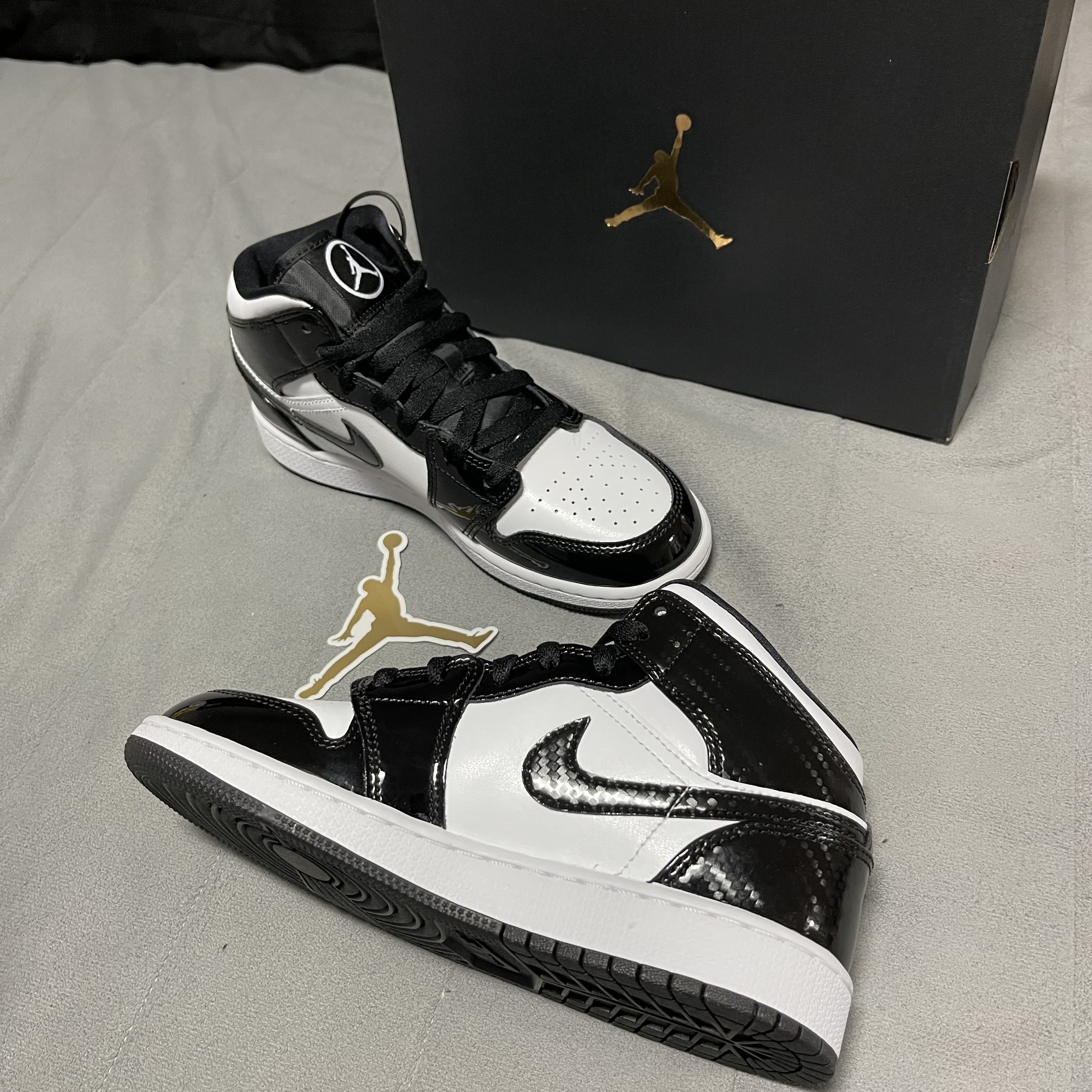 (GS) Jordan 1 Mid SE ASW Black 착용 스타일