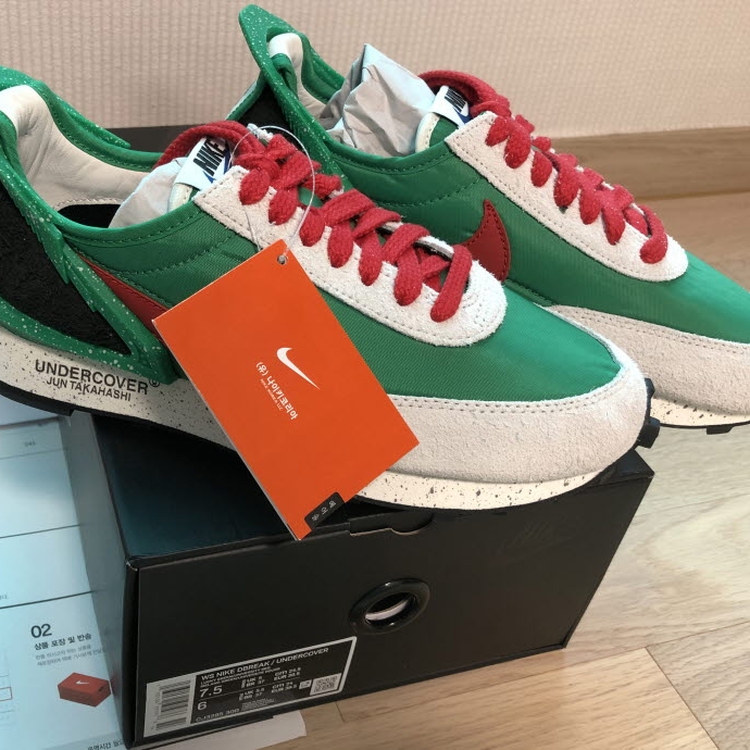 (W) Nike x Undercover Daybreak Lucky Green Red 착용 스타일