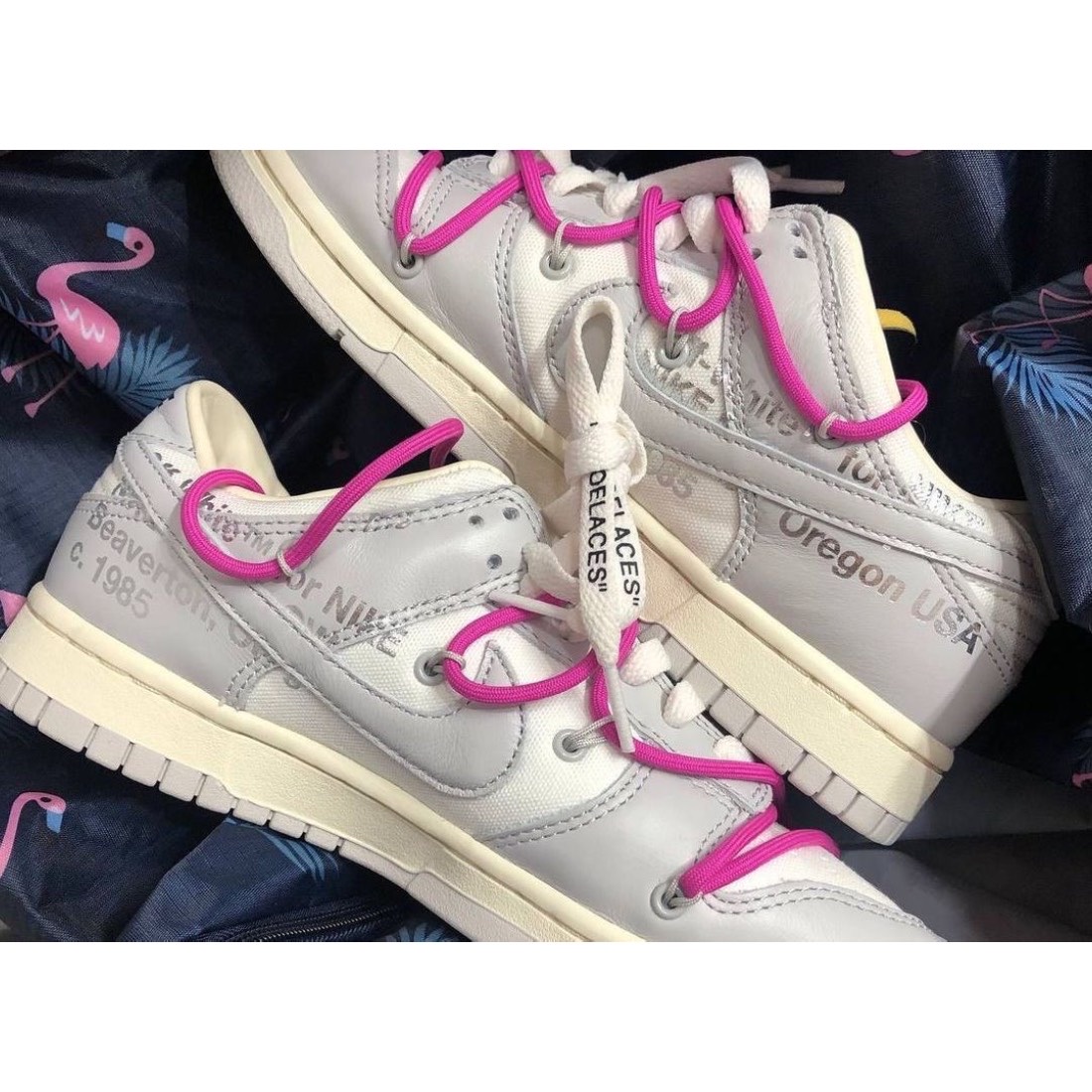 Nike x Off-White Dunk Low University Red, Nike x Off-White Dunk Low Pine Green 착용 스타일 - 2