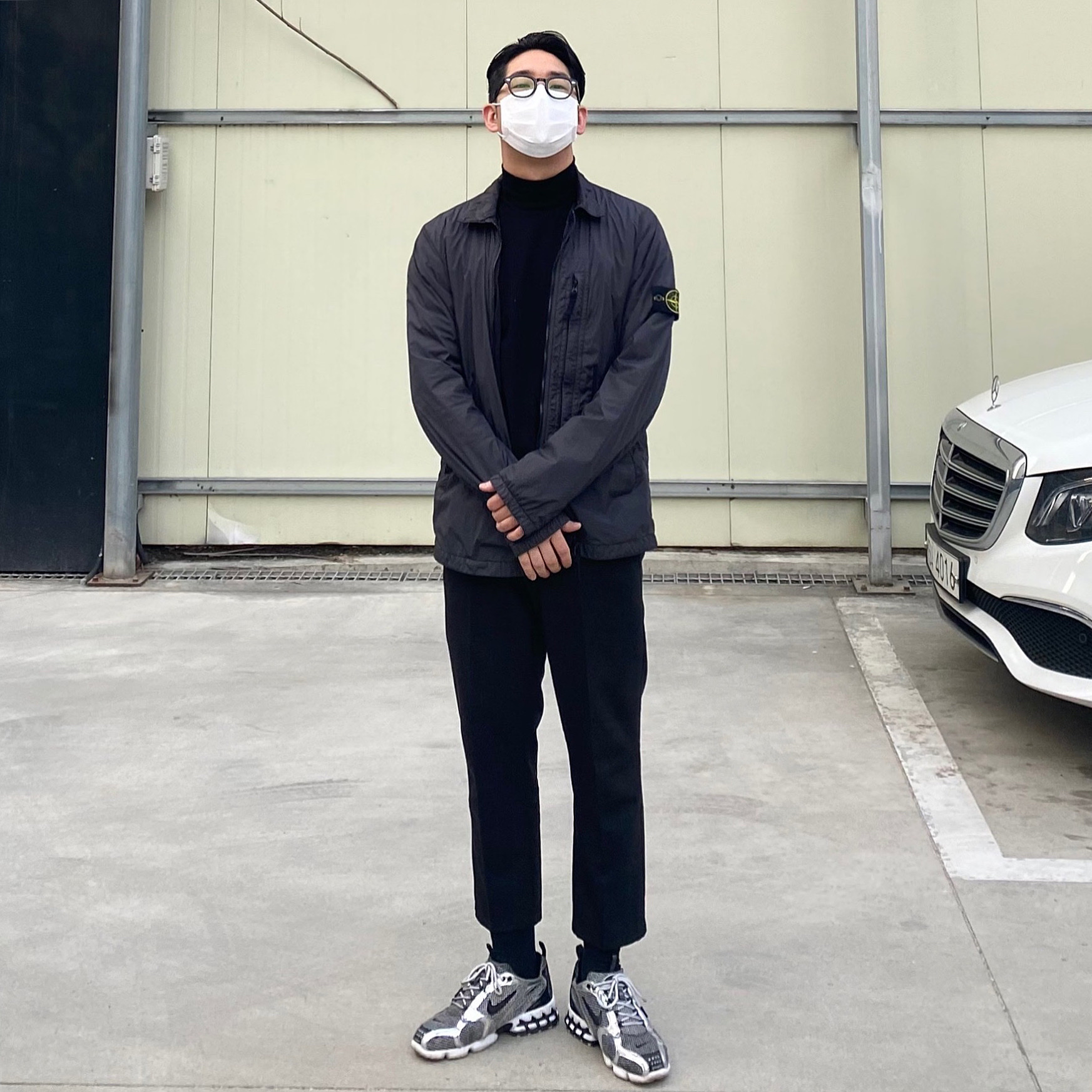 Nike x Stussy Air Zoom Spiridon Cage 2 Pure Platinum 착용 스타일