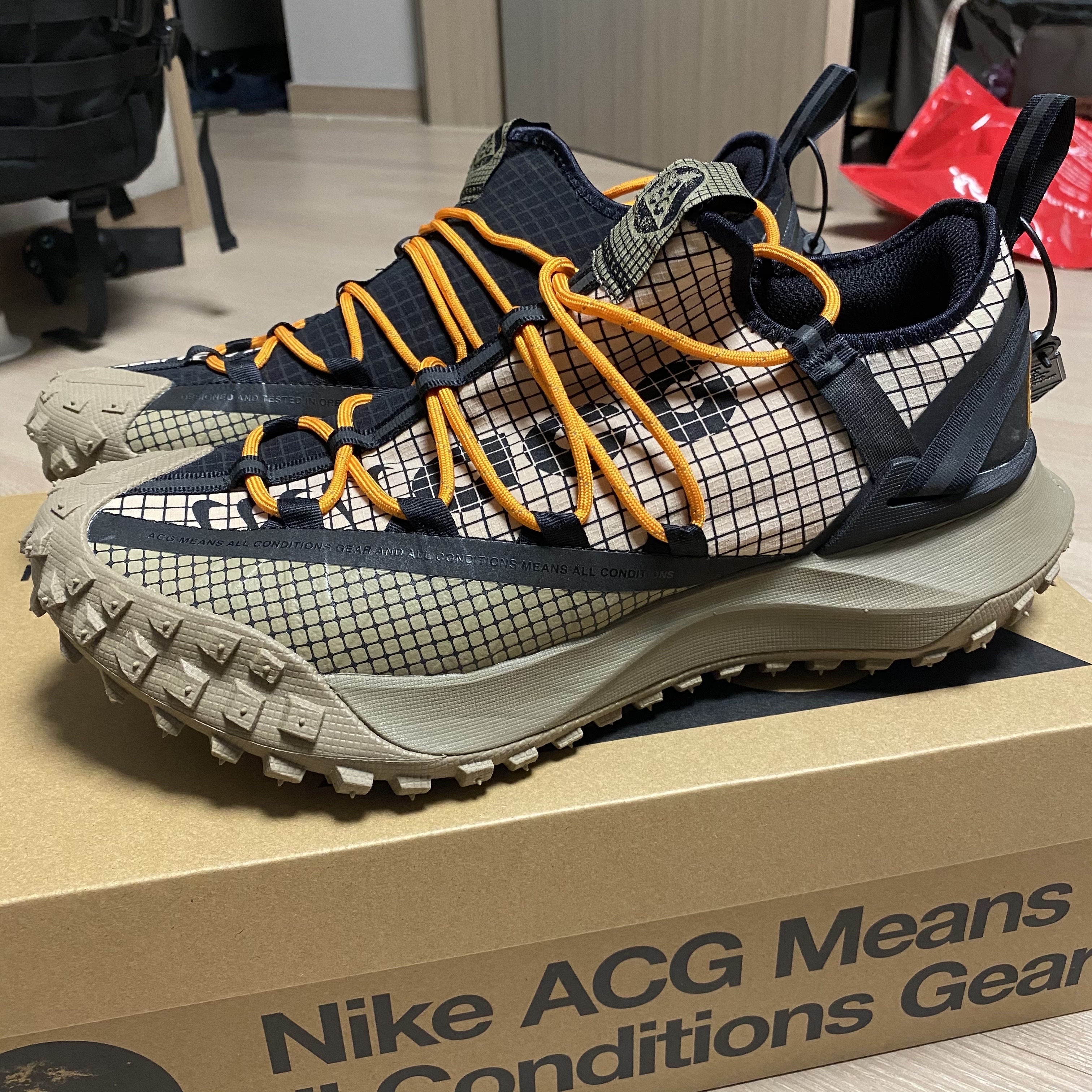 Nike ACG Mountain Fly Low Fossil Stone 착용 스타일