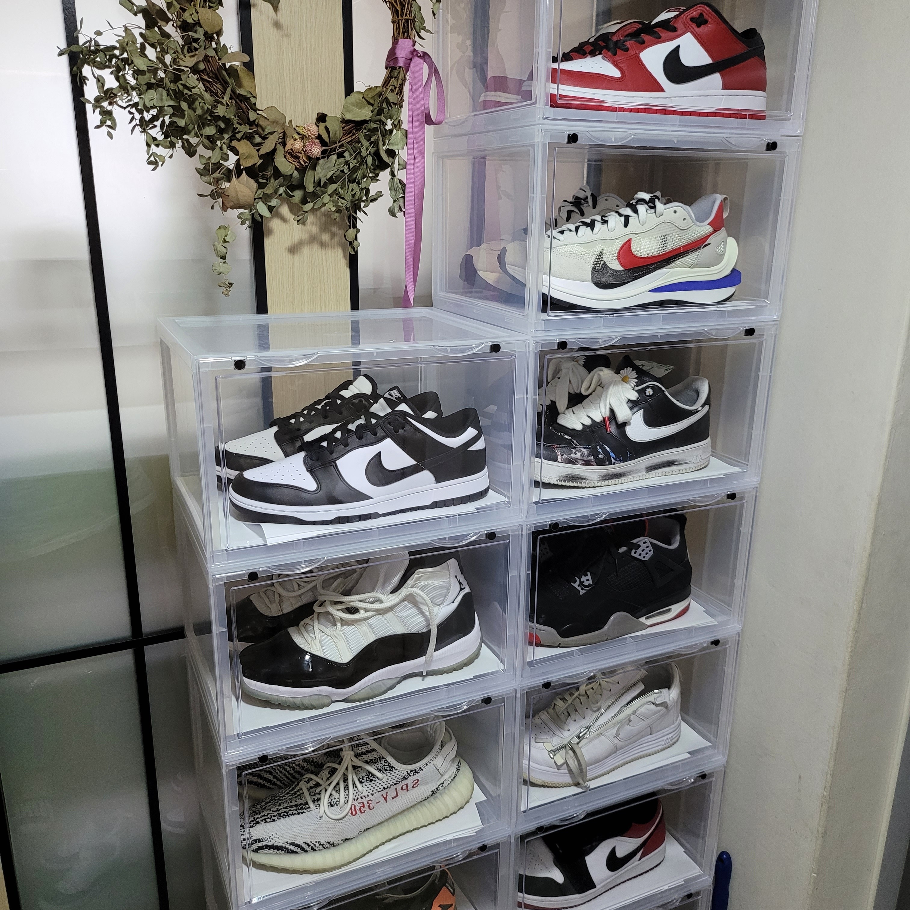 Nike SB Dunk Low Pro Chicago, Nike x Sacai VaporWaffle Royal Fuchsia 착용 스타일 - 2