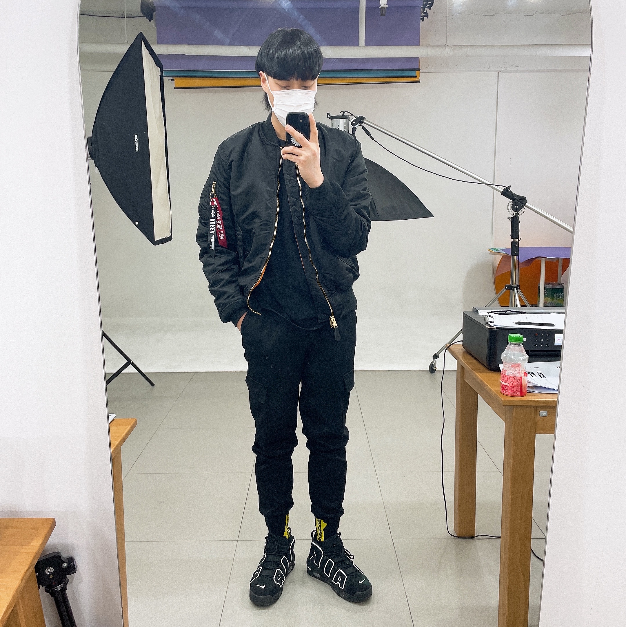 Nike Air More Uptempo Black White 2020 착용 스타일
