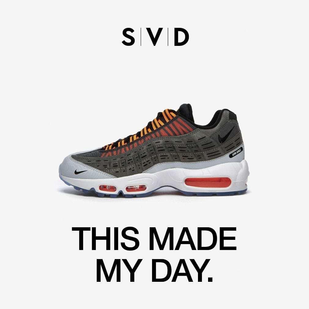 Nike x Kim Jones Air Max 95 Volt, Nike x Kim Jones Air Max 95 Total Orange 착용 스타일 - 2