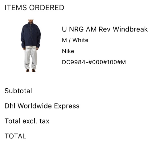 Nike x Kim Jones Reversible Wind Breaker Navy - US/EU 착용 스타일