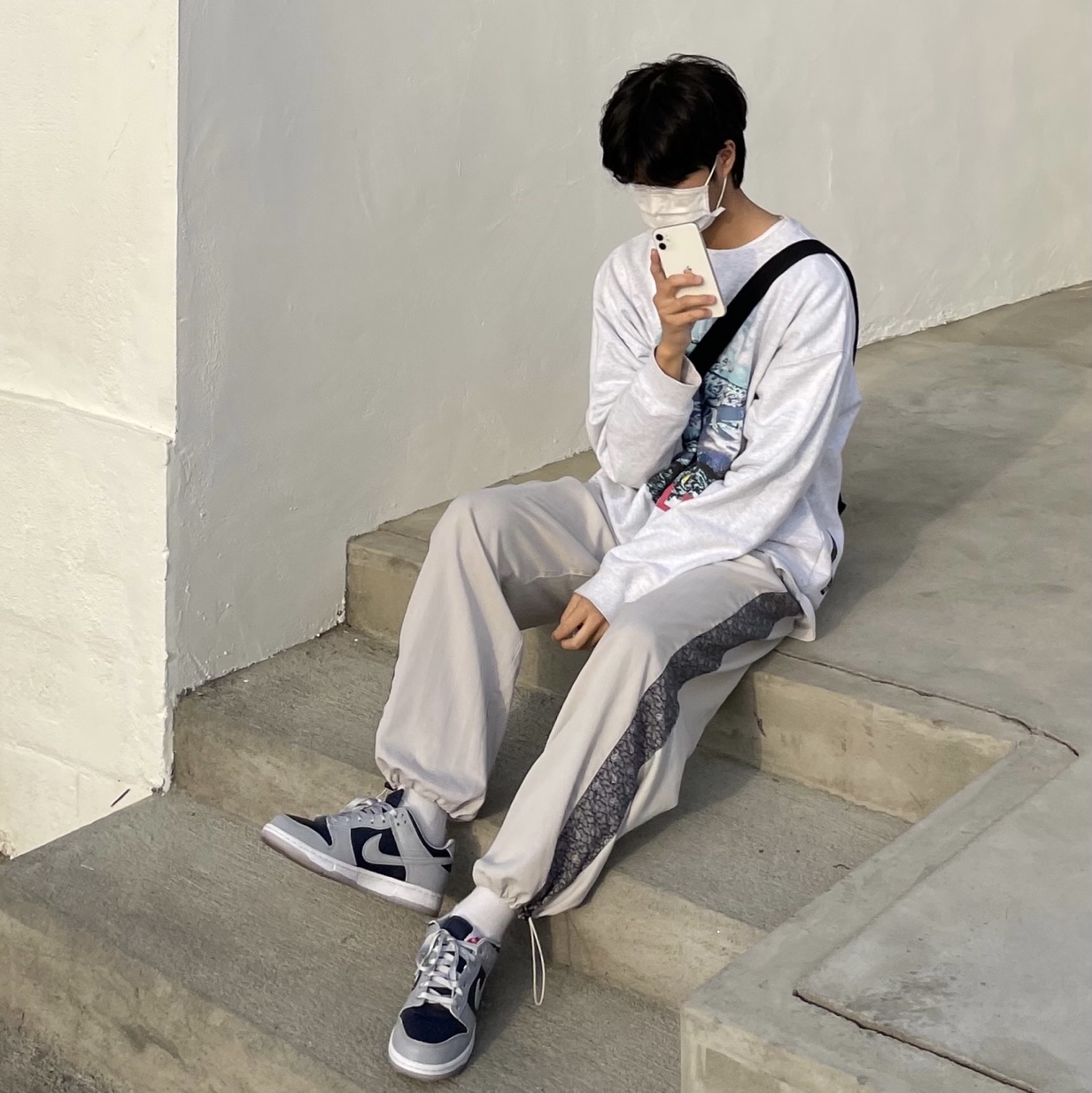 (W) Nike Dunk Low SP College Navy 착용 스타일