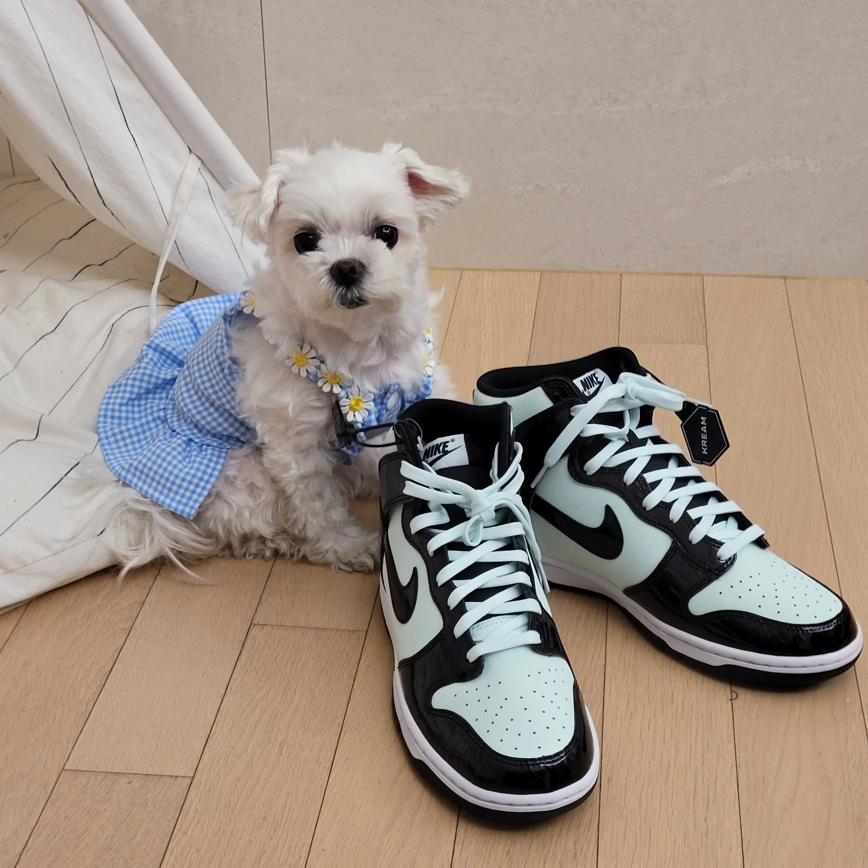 Nike Dunk High Barely Green 착용 스타일 - 1