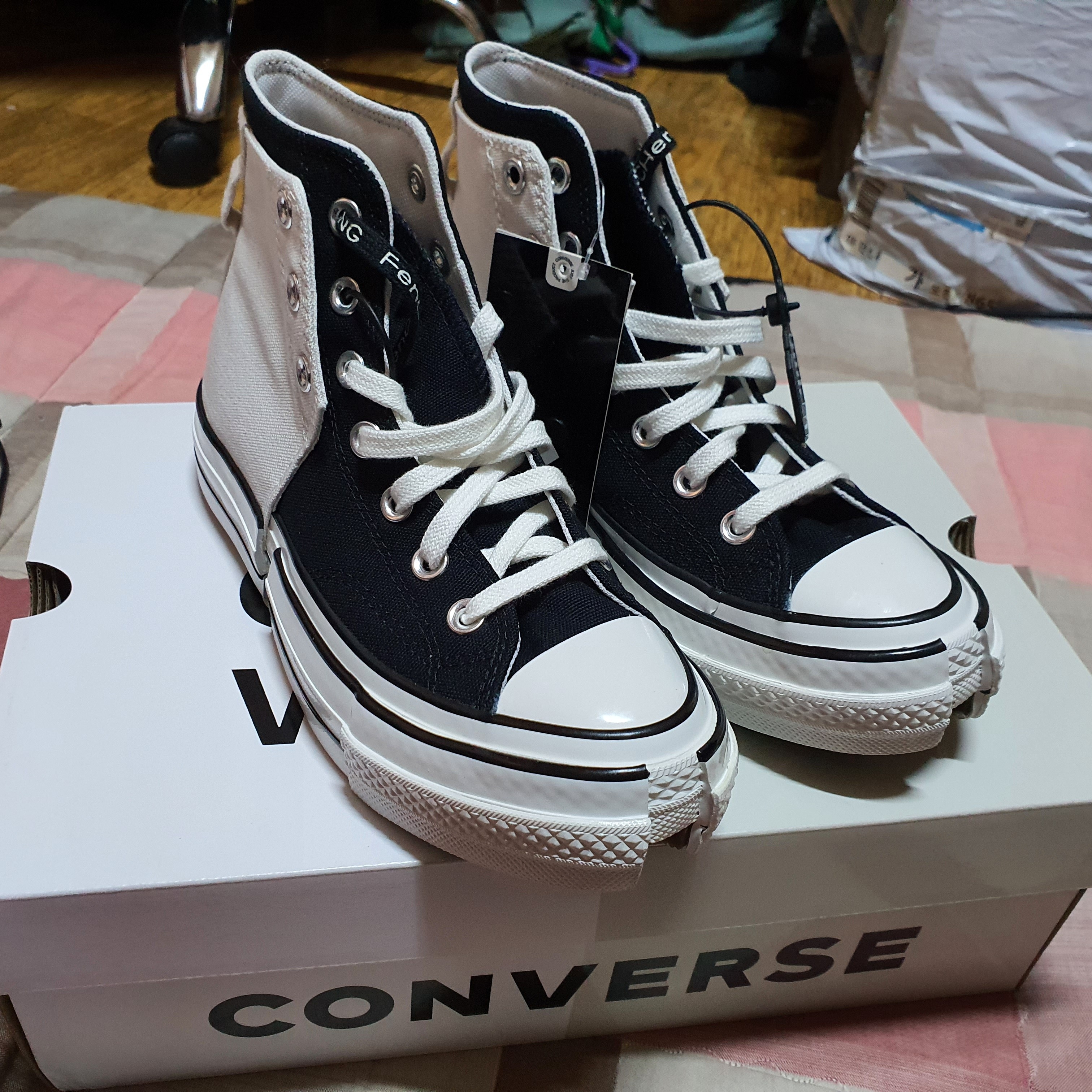 Converse x Feng Chen Wang Chuck 70 2-in-1 Natural Ivory Black 착용 스타일